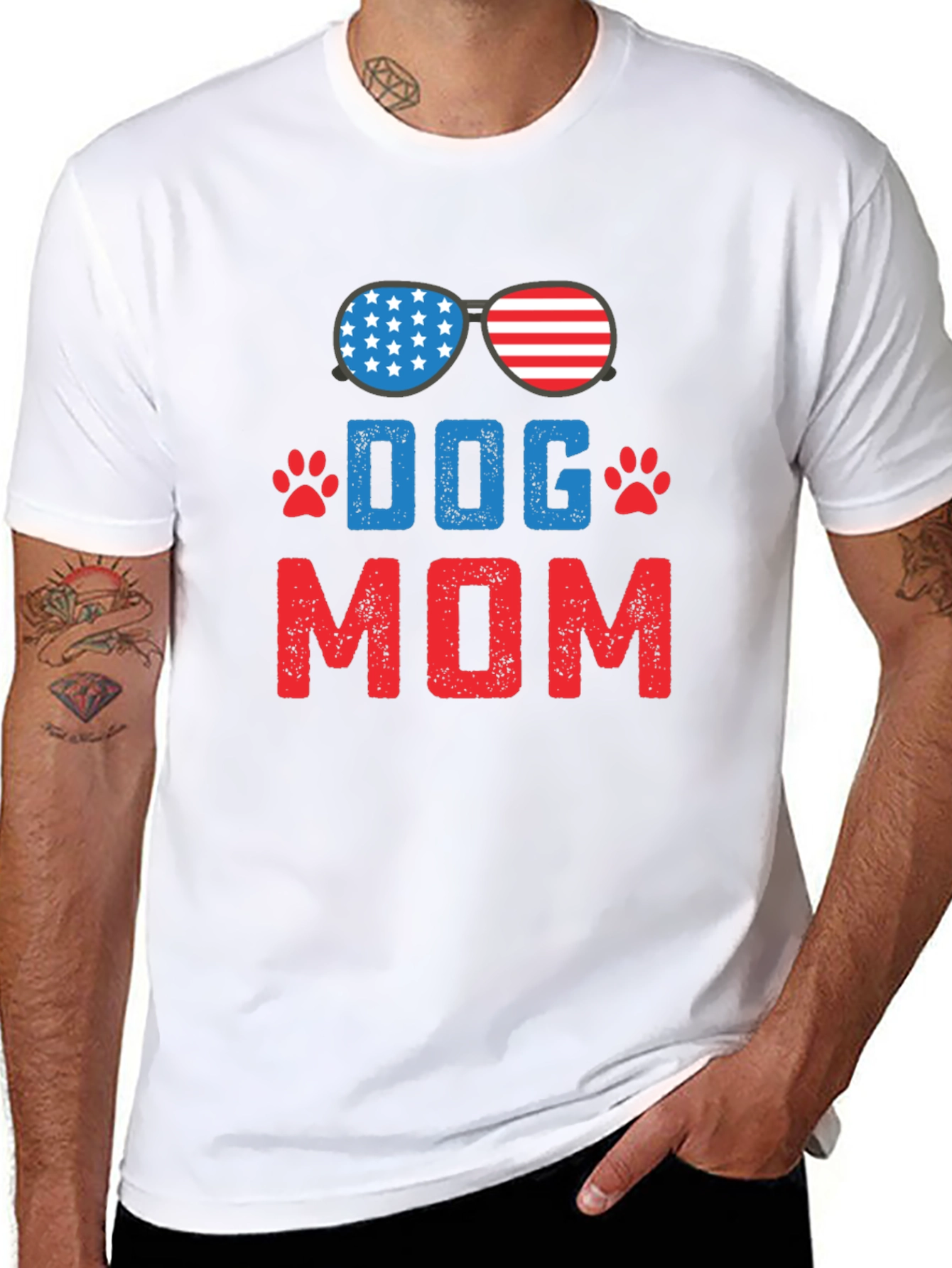 Dog Mom USA Patriotic T-Shirt