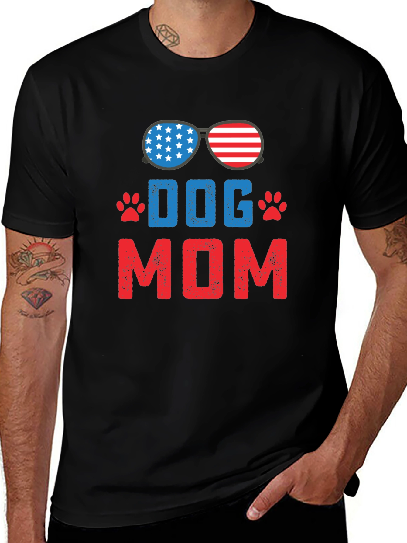 Dog Mom USA Patriotic T-Shirt