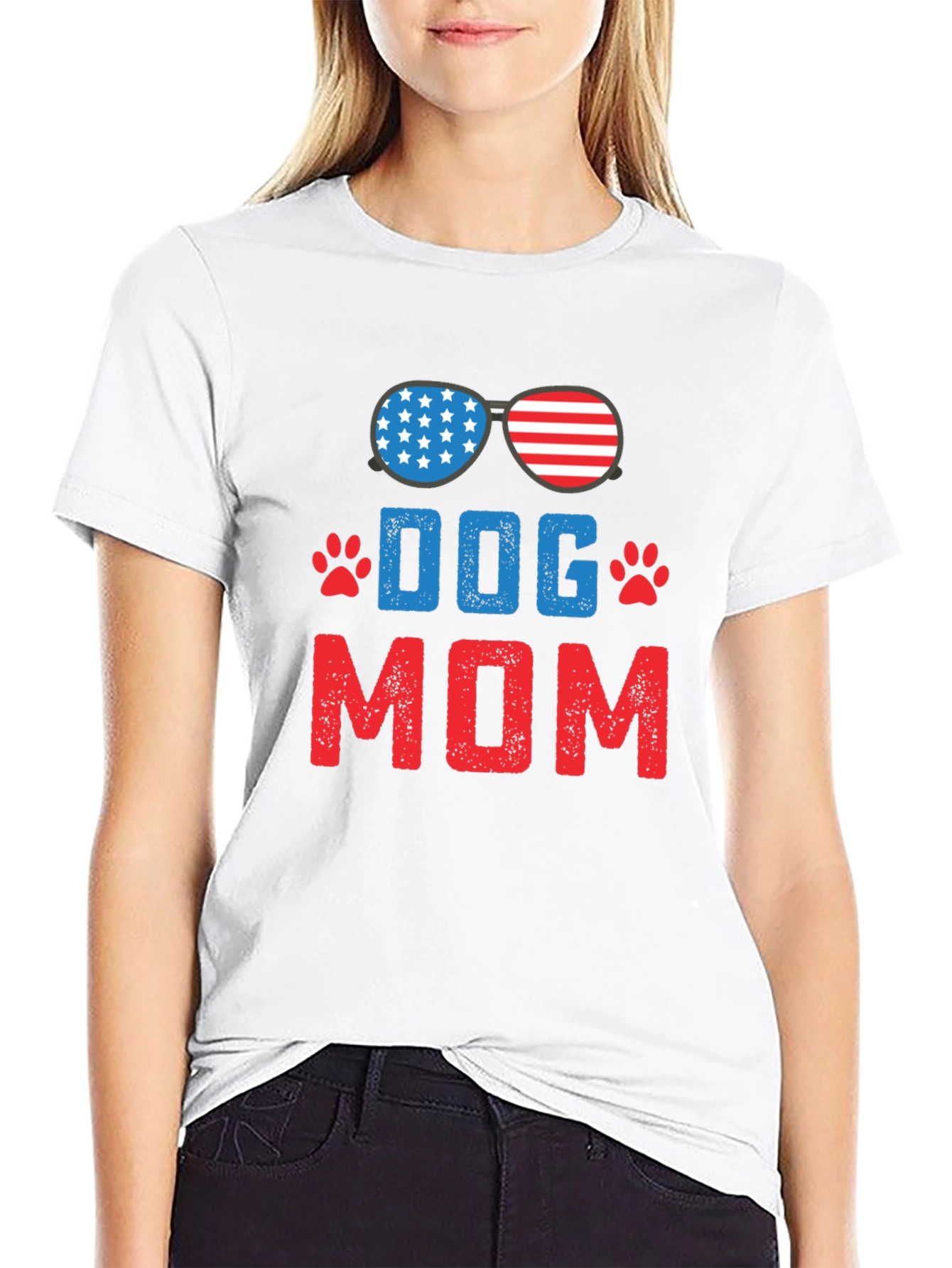 Dog Mom USA Patriotic T-Shirt