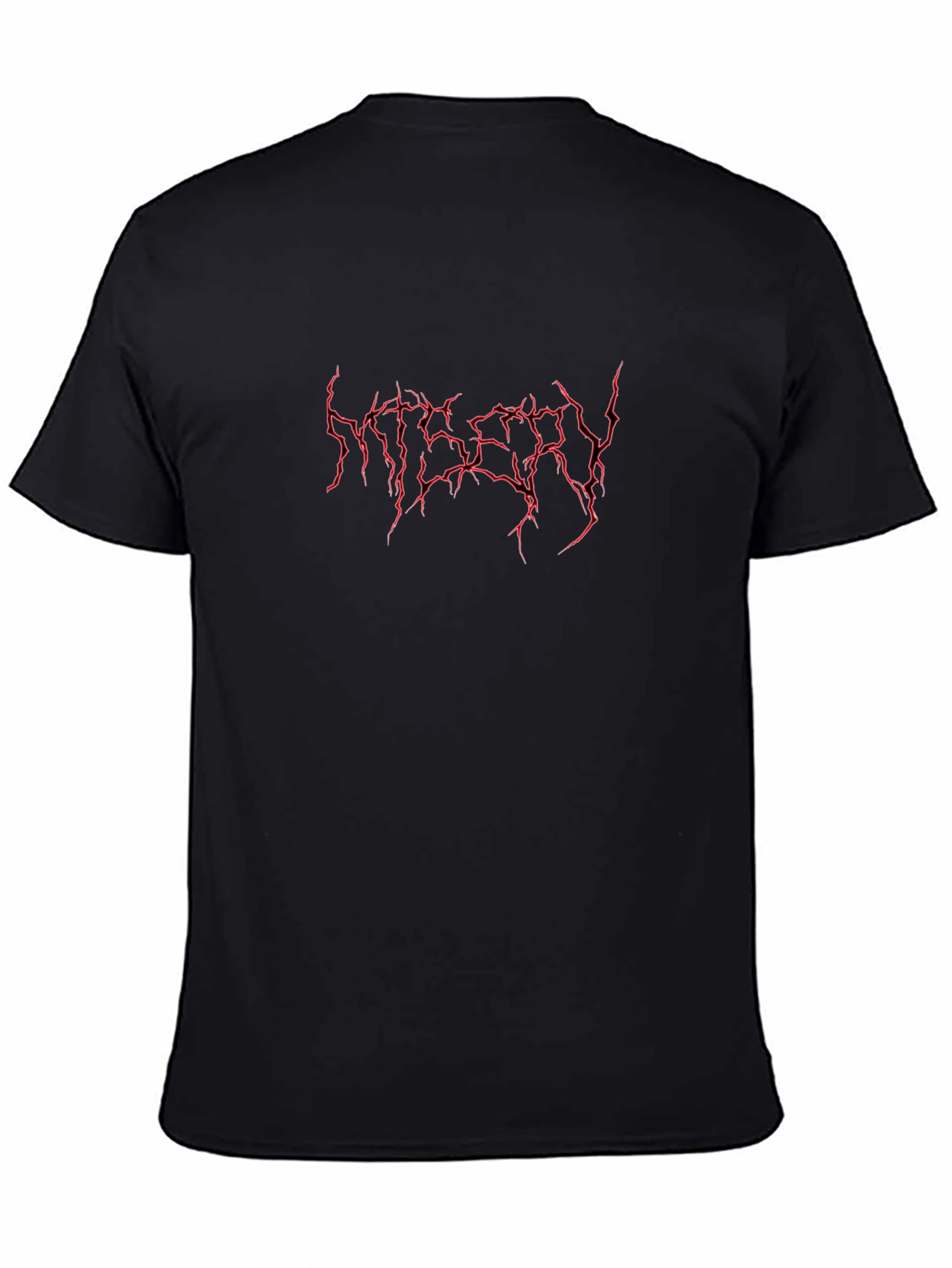 Edgy Red Lettering Black T-Shirt