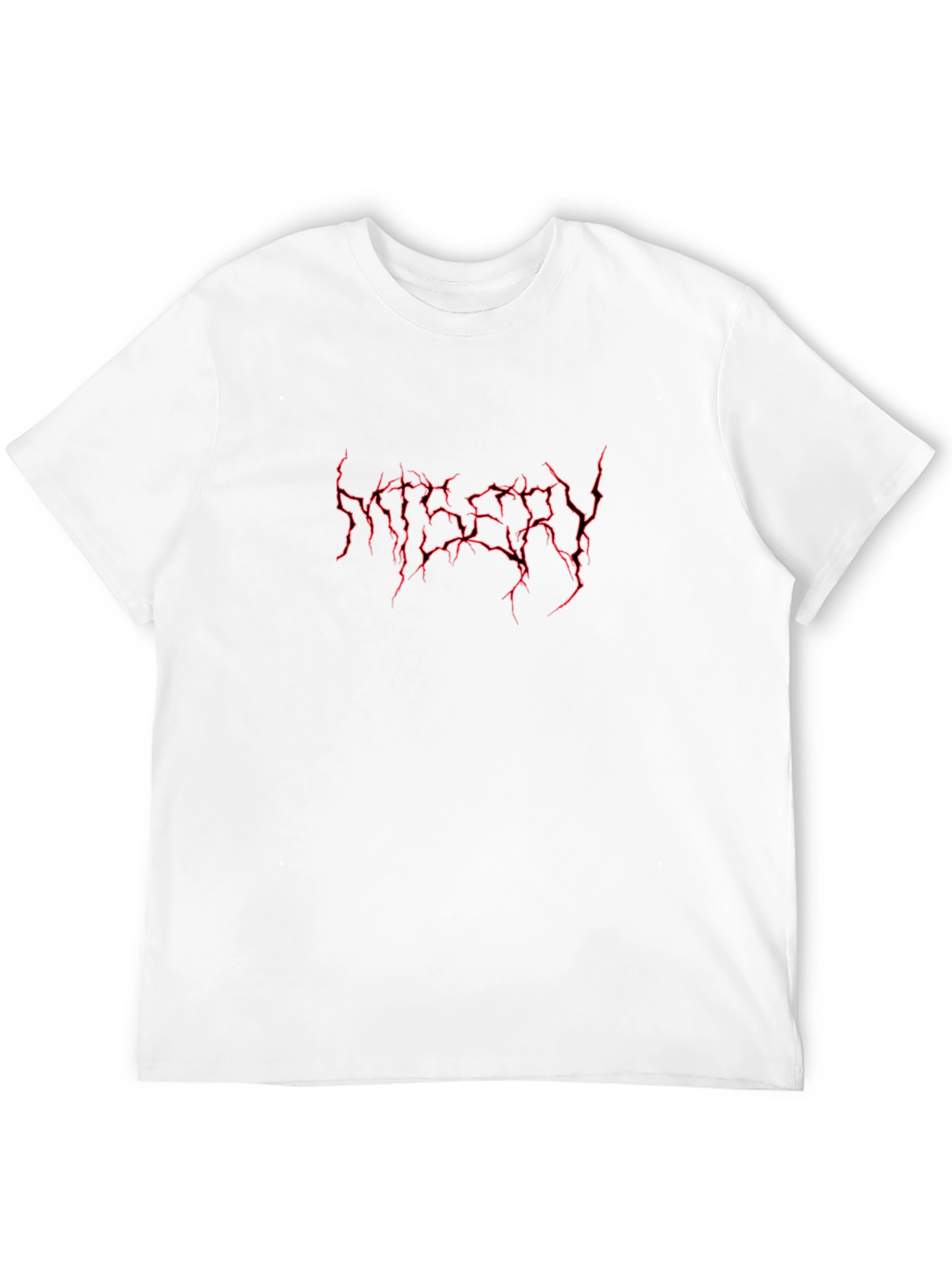 Edgy Red Lettering Black T-Shirt