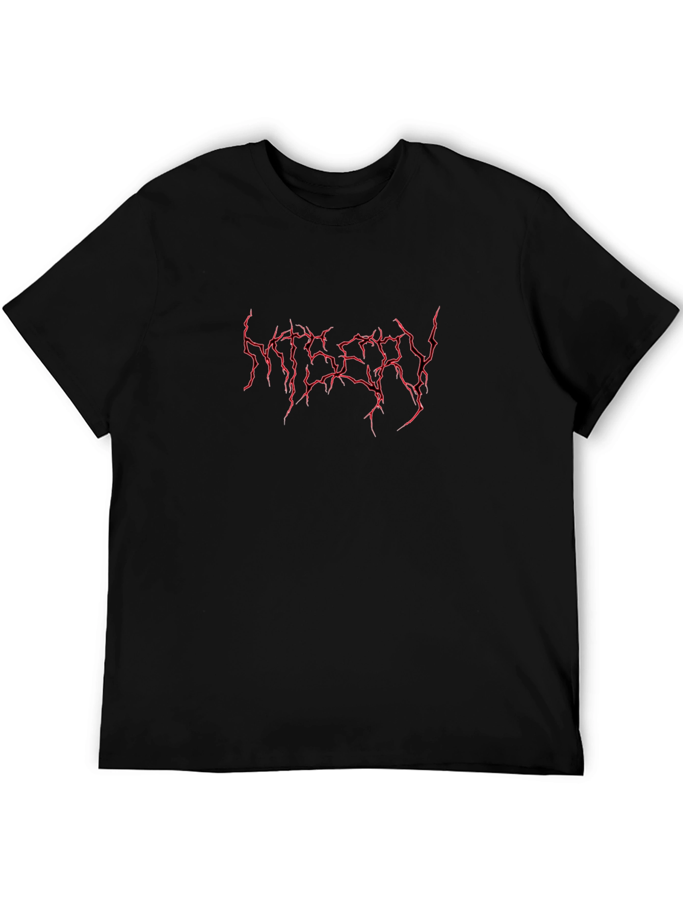 Edgy Red Lettering Black T-Shirt