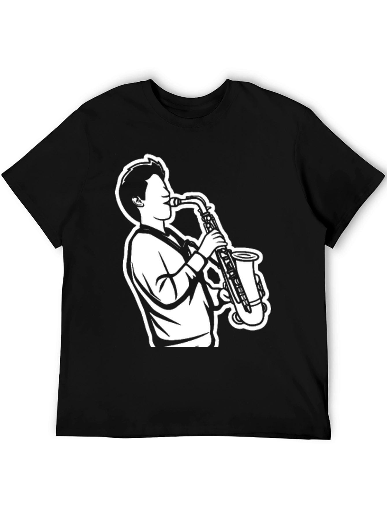 Saxophone Player Graphic Tee - Black