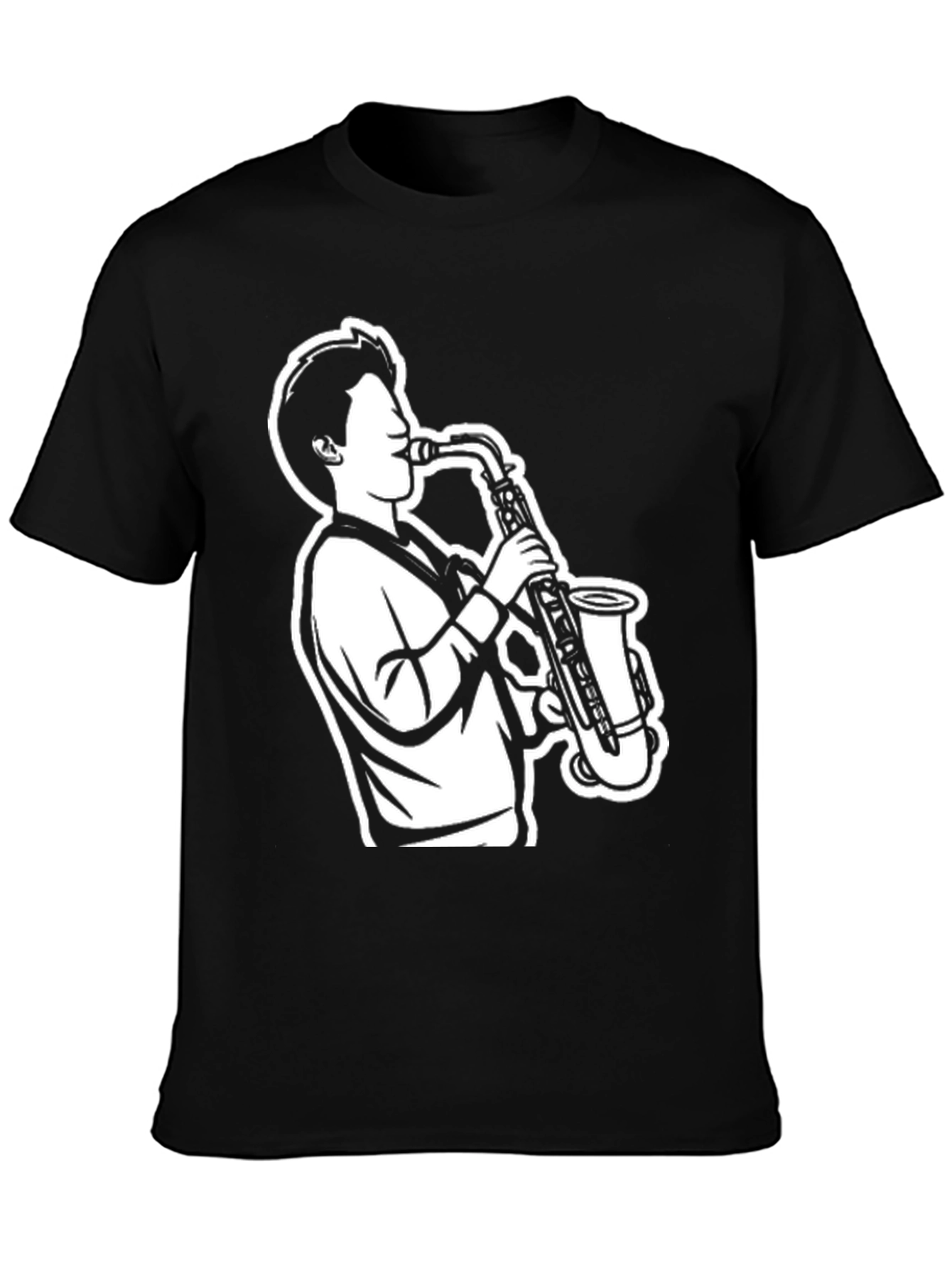 Saxophone Player Graphic Tee - Black