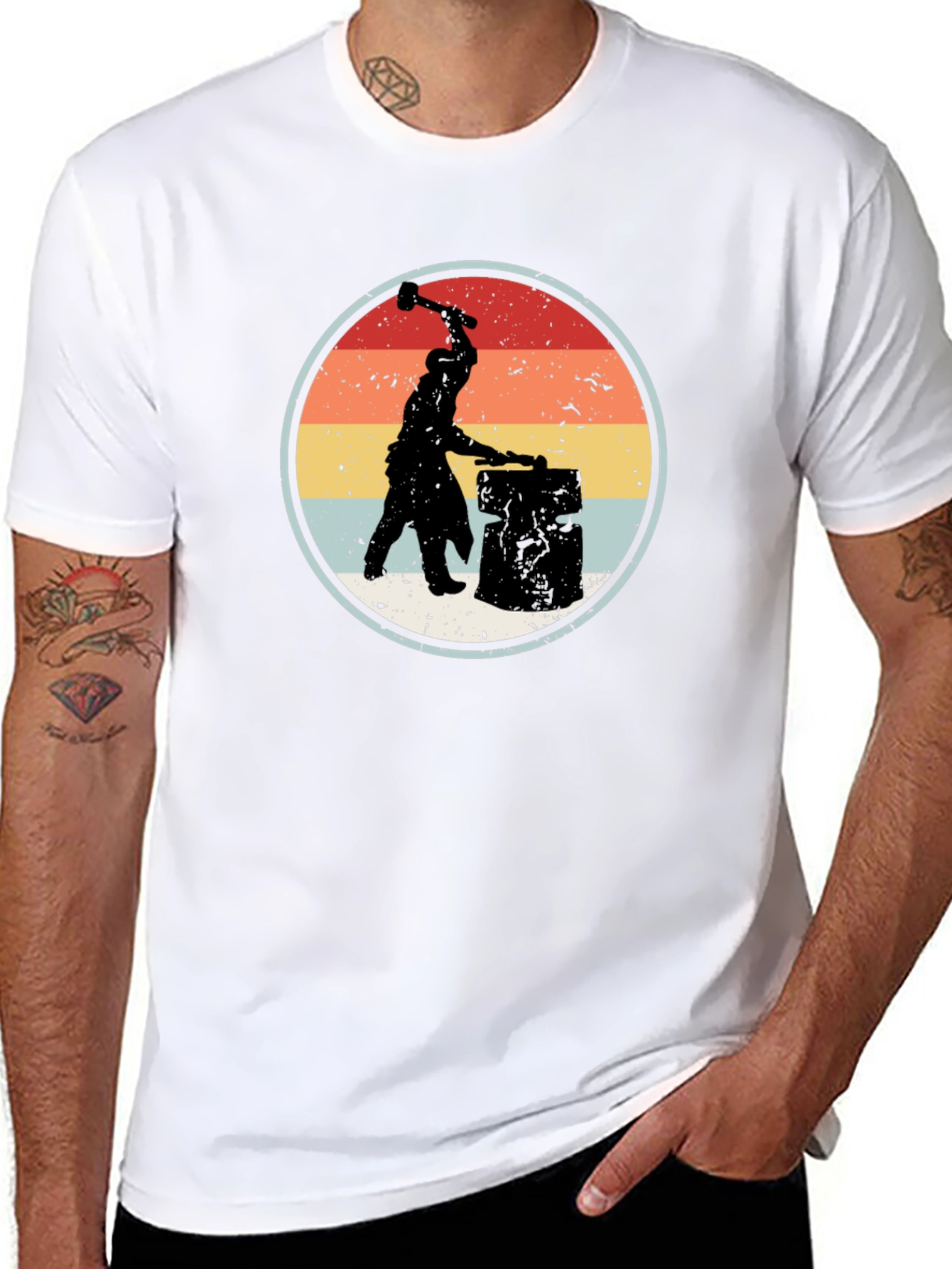 Blacksmith Silhouette Graphic T-Shirt