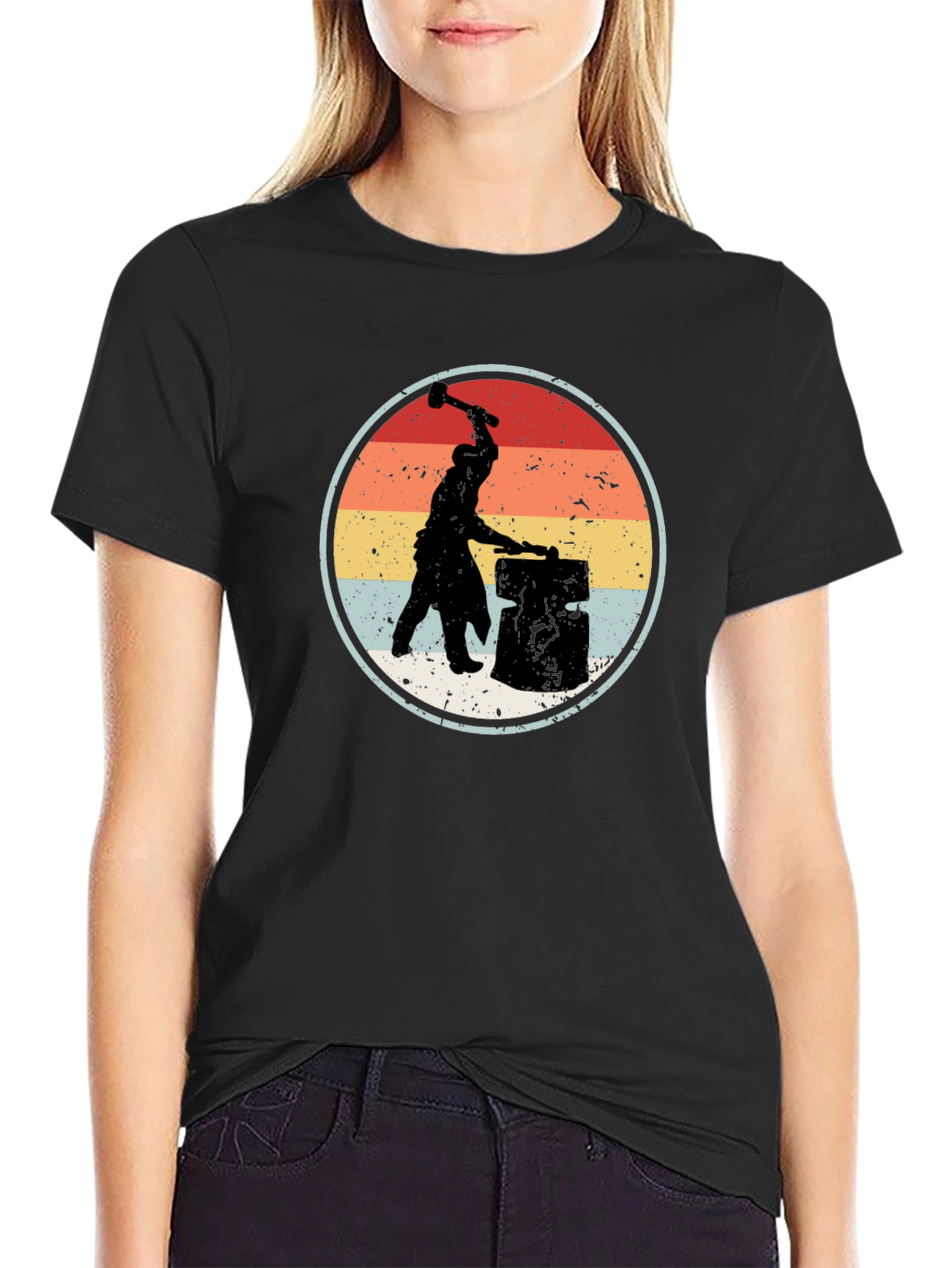 Blacksmith Silhouette Graphic T-Shirt