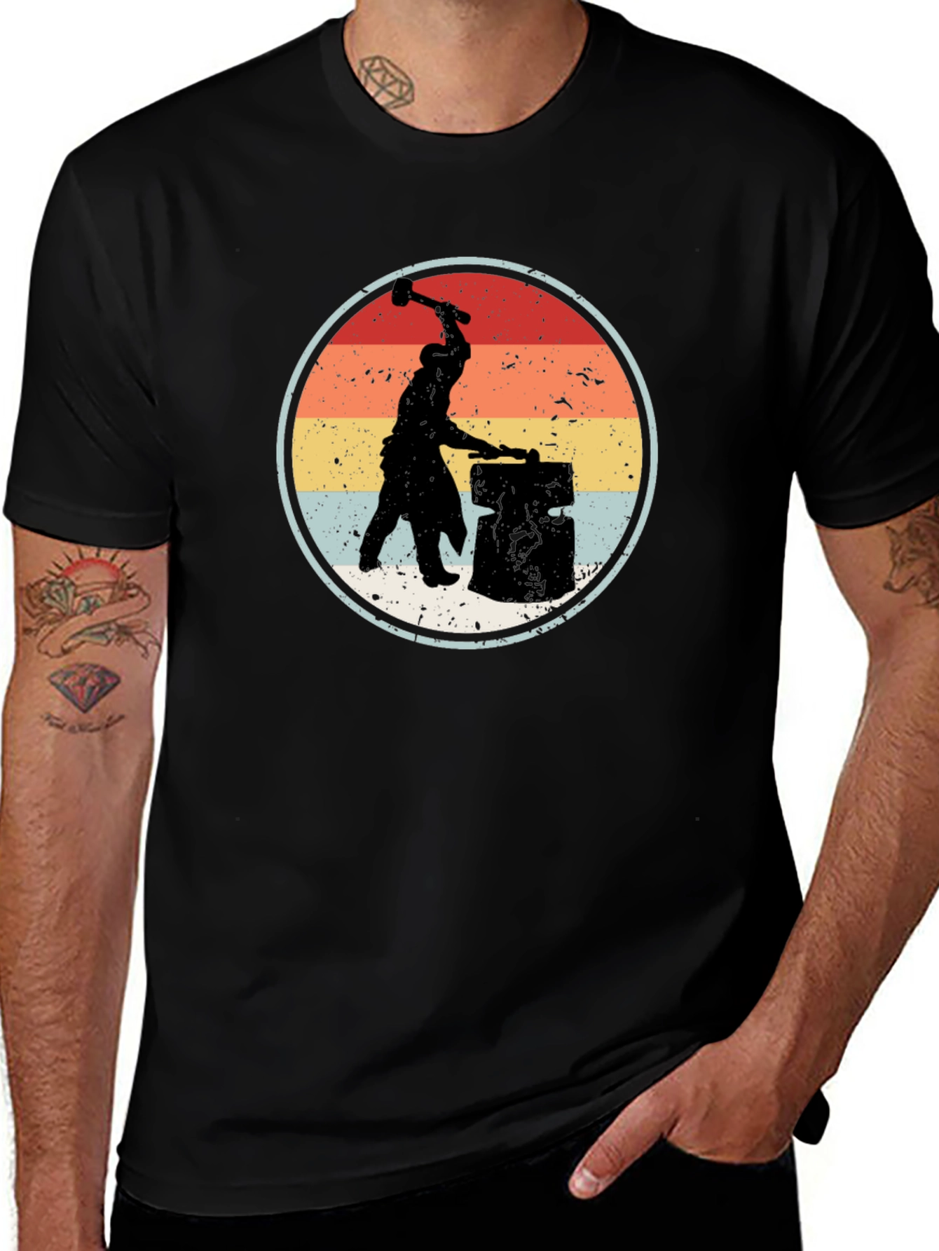 Blacksmith Silhouette Graphic T-Shirt