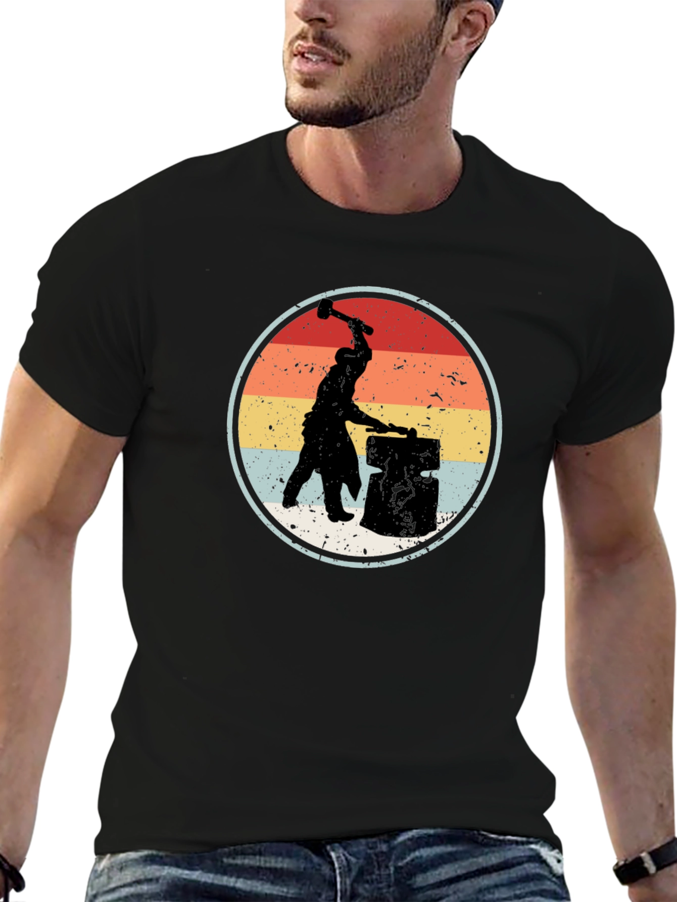 Blacksmith Silhouette Graphic T-Shirt