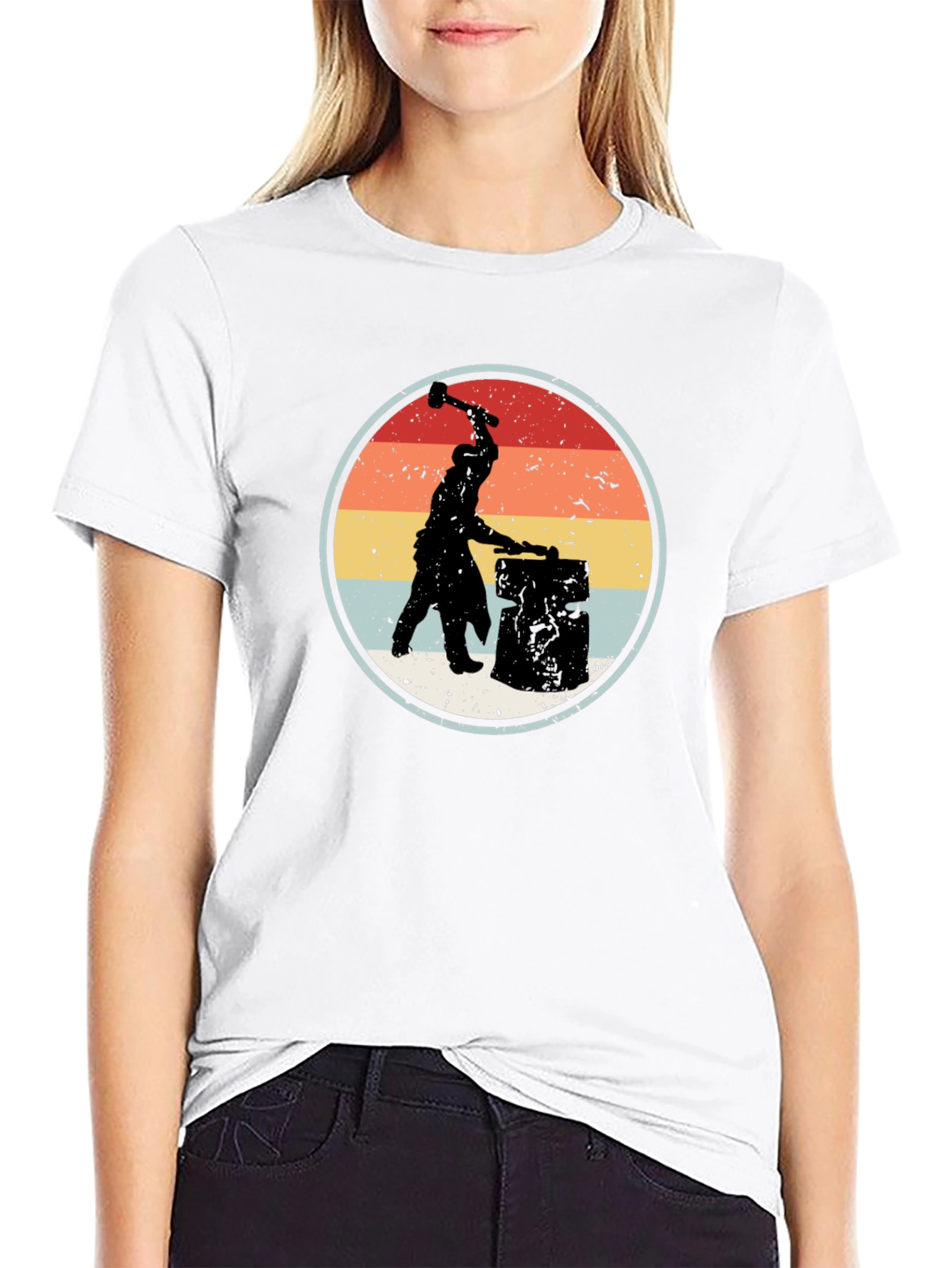 Blacksmith Silhouette Graphic T-Shirt