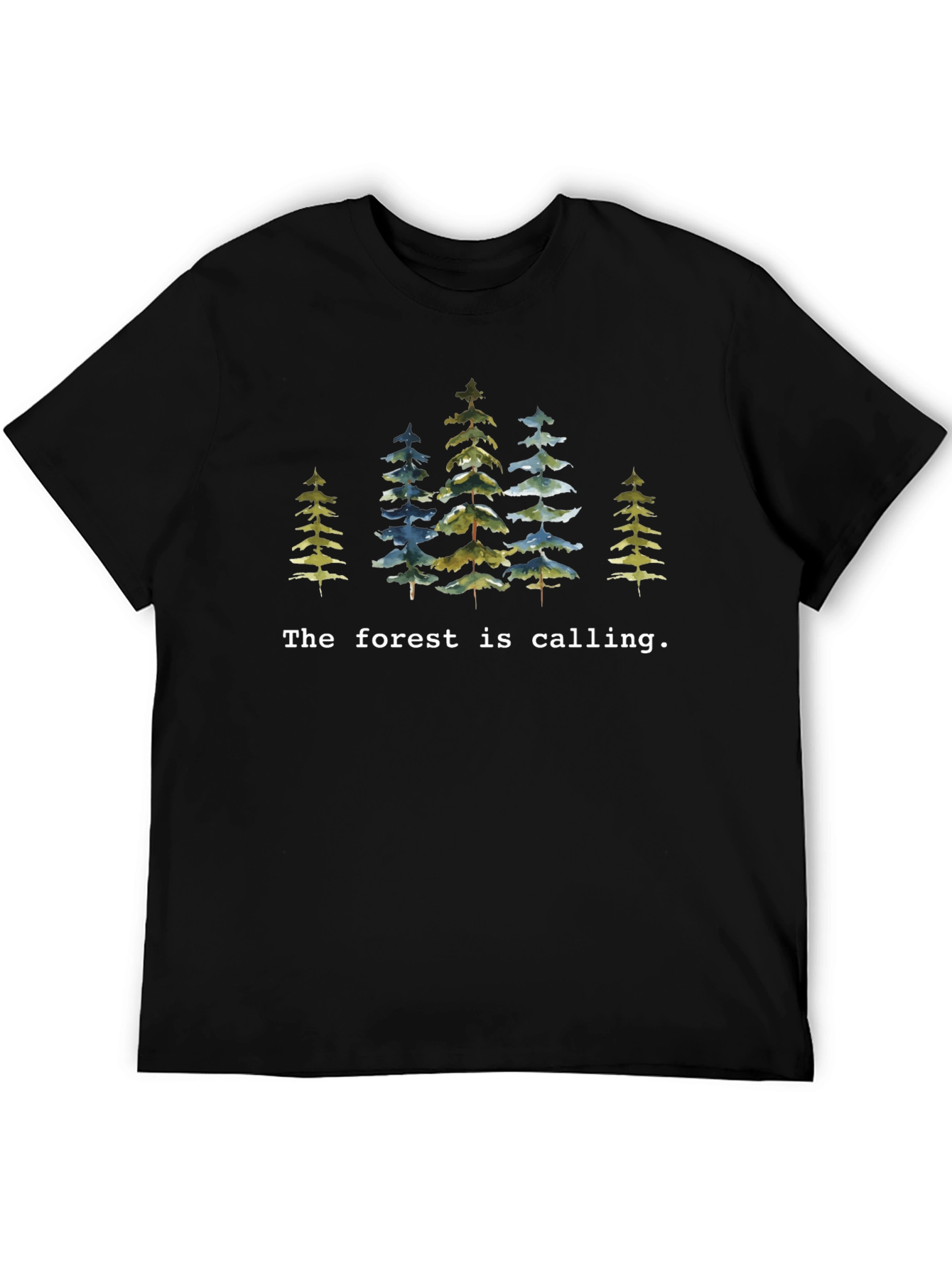 Forest Calling Black T-Shirt Nature Lover