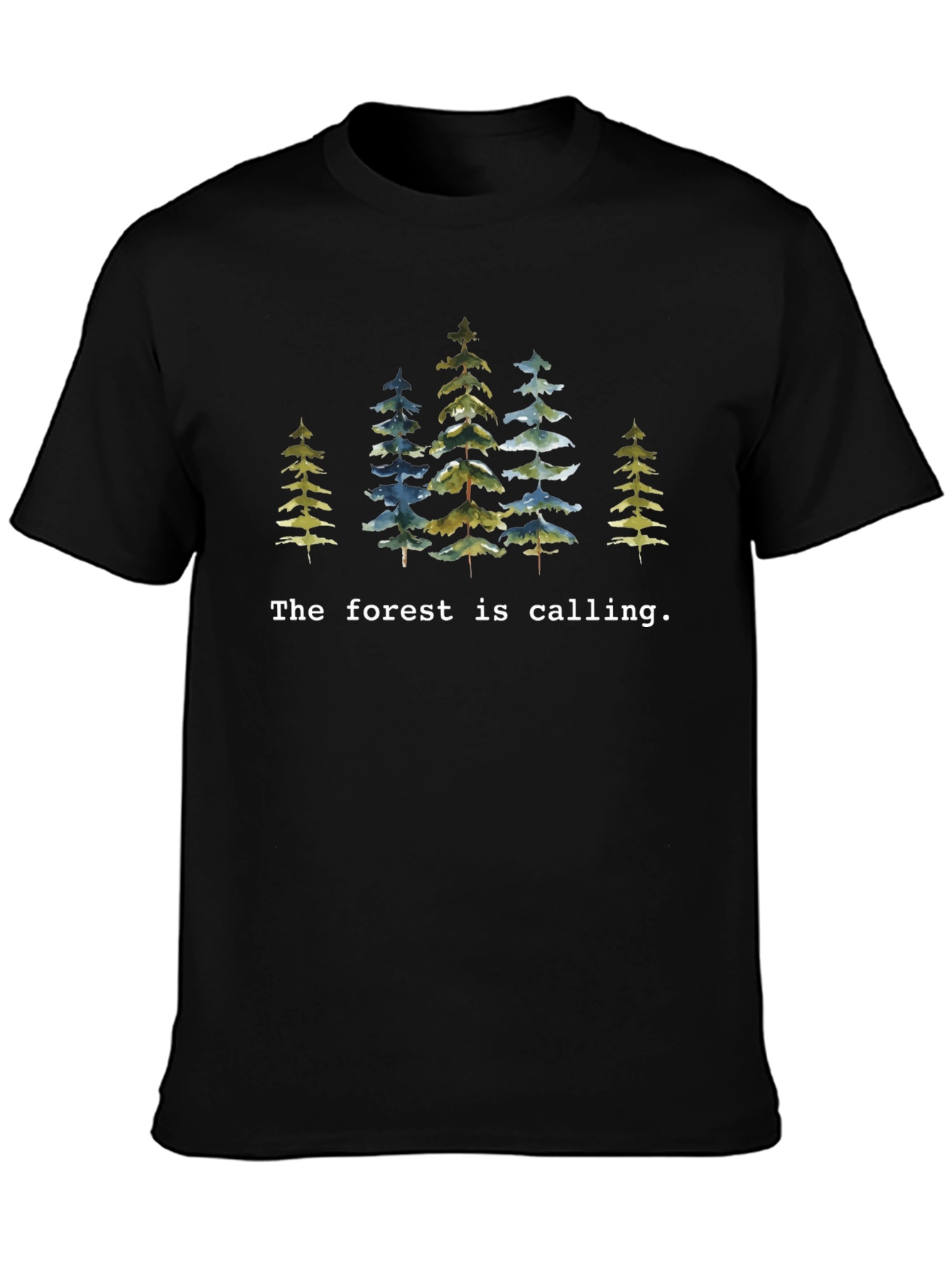 Forest Calling Black T-Shirt Nature Lover
