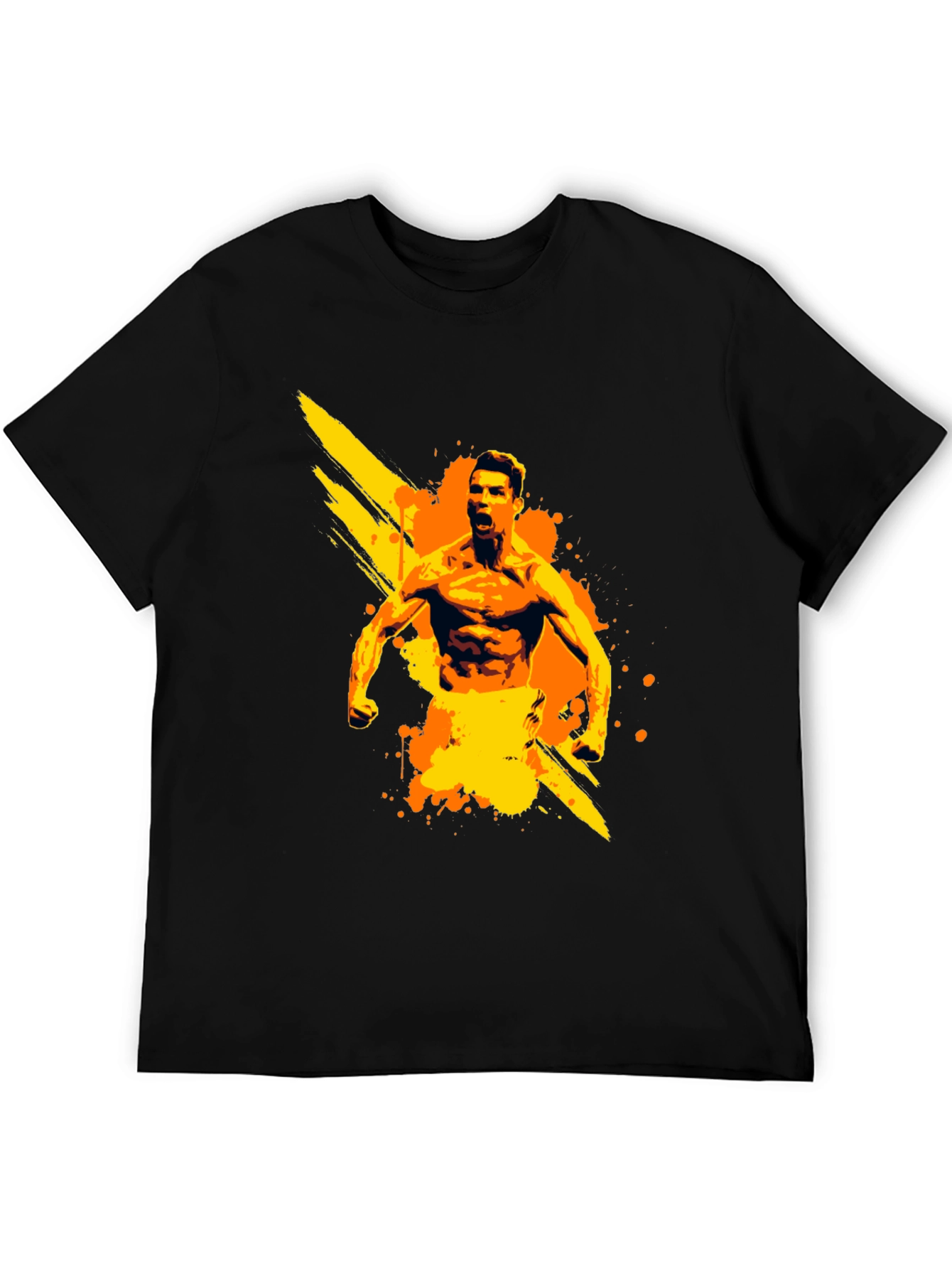 Cristiano Ronaldo Graphic Tee - Black Cotton T-Shirt