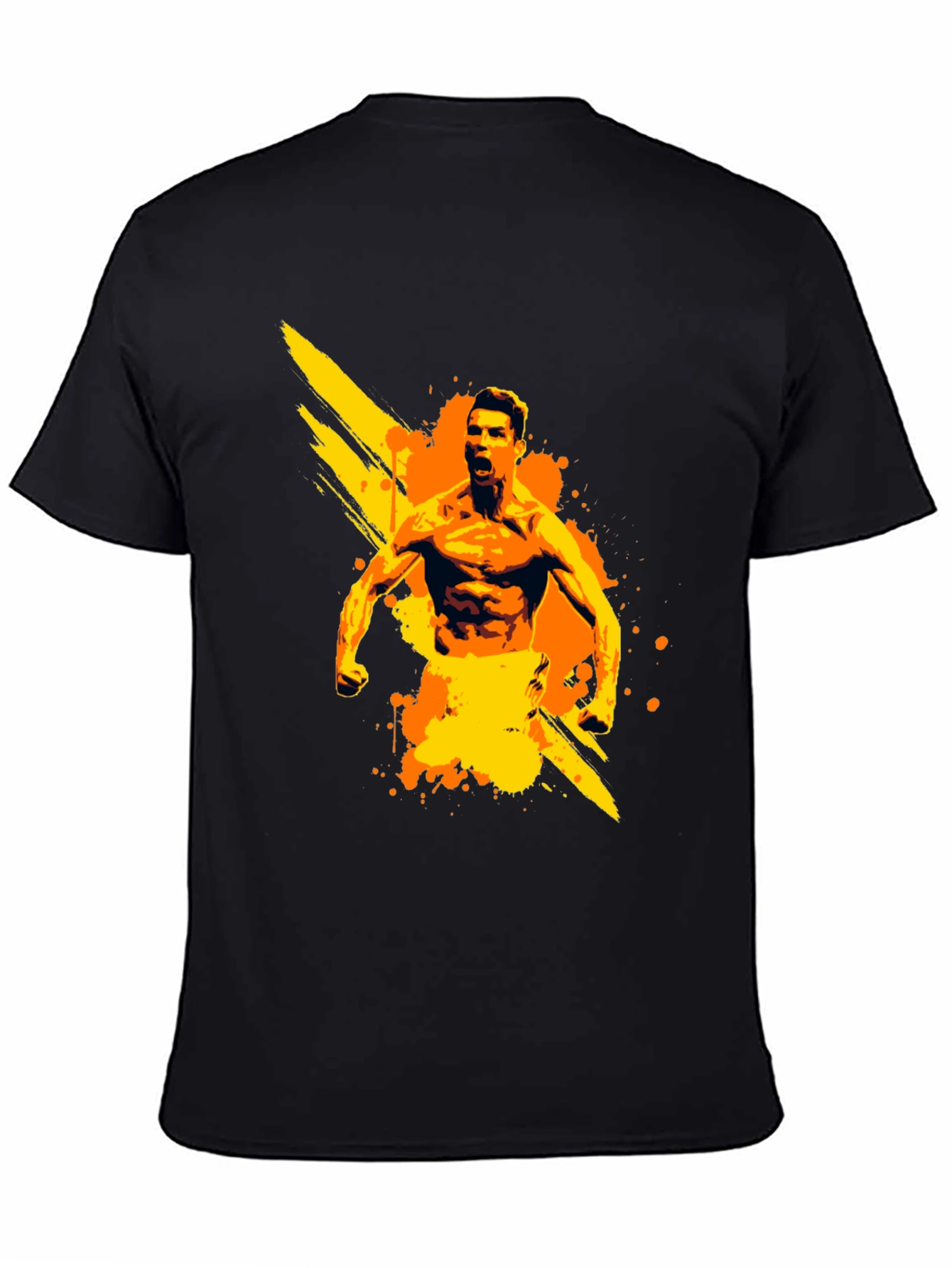 Cristiano Ronaldo Graphic Tee - Black Cotton T-Shirt