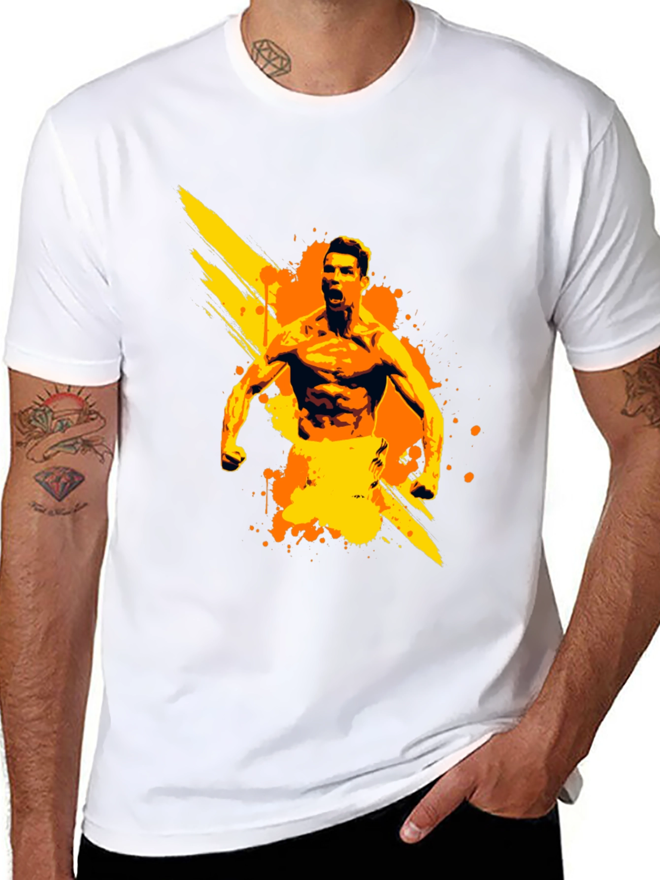 Cristiano Ronaldo Graphic Tee - Black Cotton T-Shirt