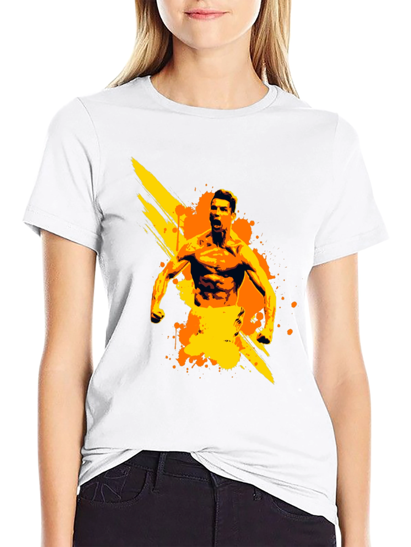 Cristiano Ronaldo Graphic Tee - Black Cotton T-Shirt