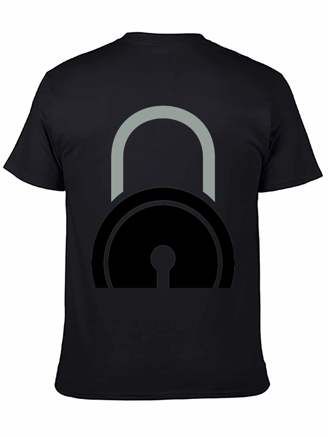 Black T-Shirt with Padlock Graphic