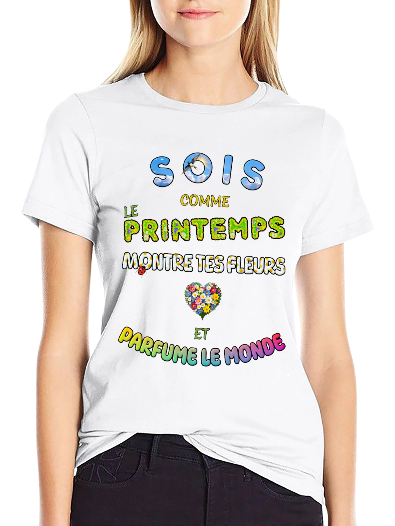 Floral Sois Comme Le Printemps Graphic T-Shirt