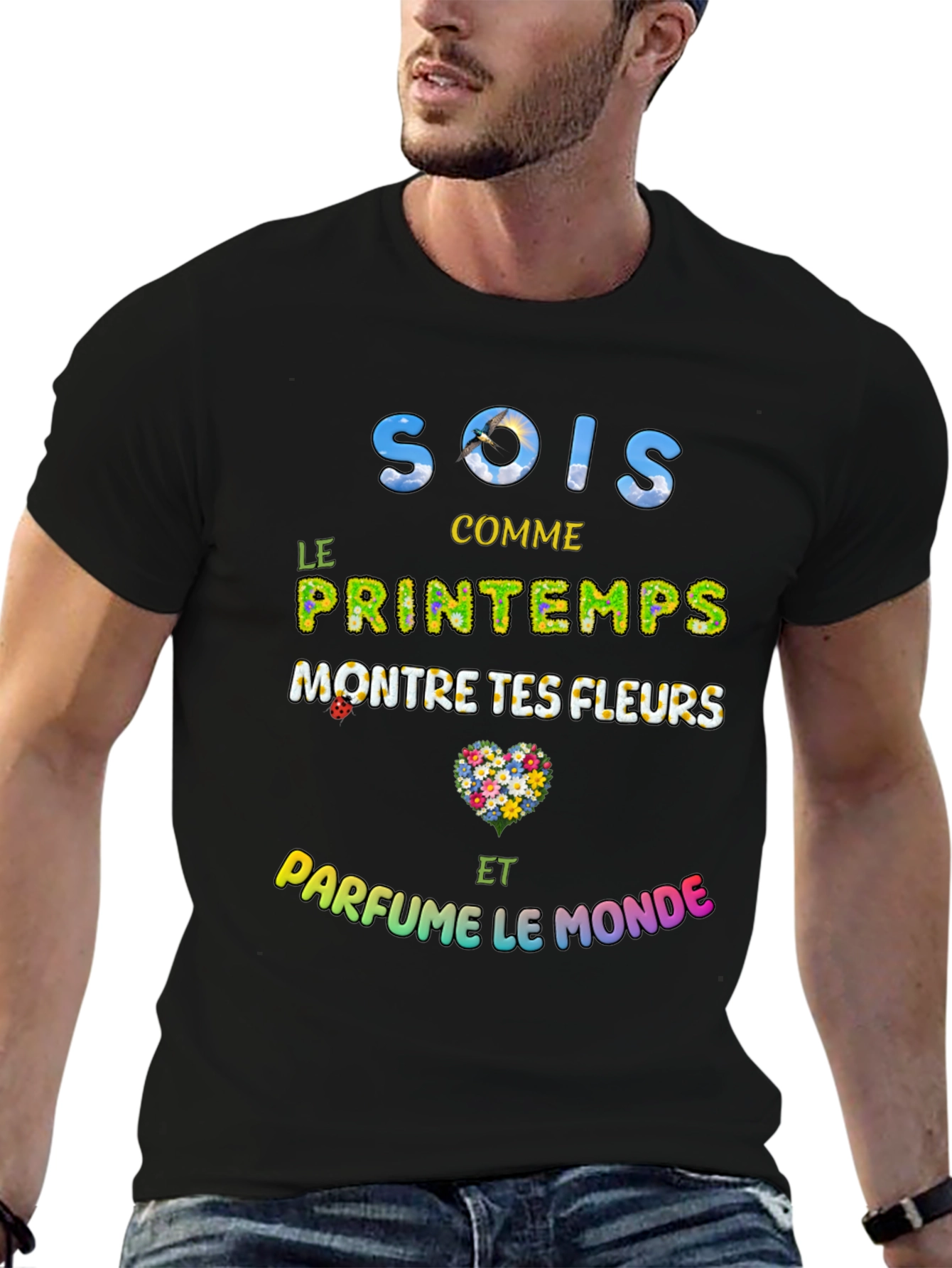 Floral Sois Comme Le Printemps Graphic T-Shirt