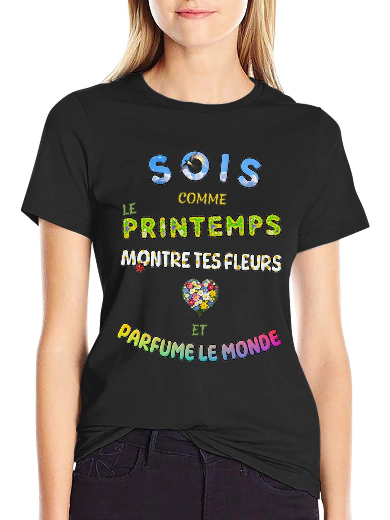 Floral Sois Comme Le Printemps Graphic T-Shirt