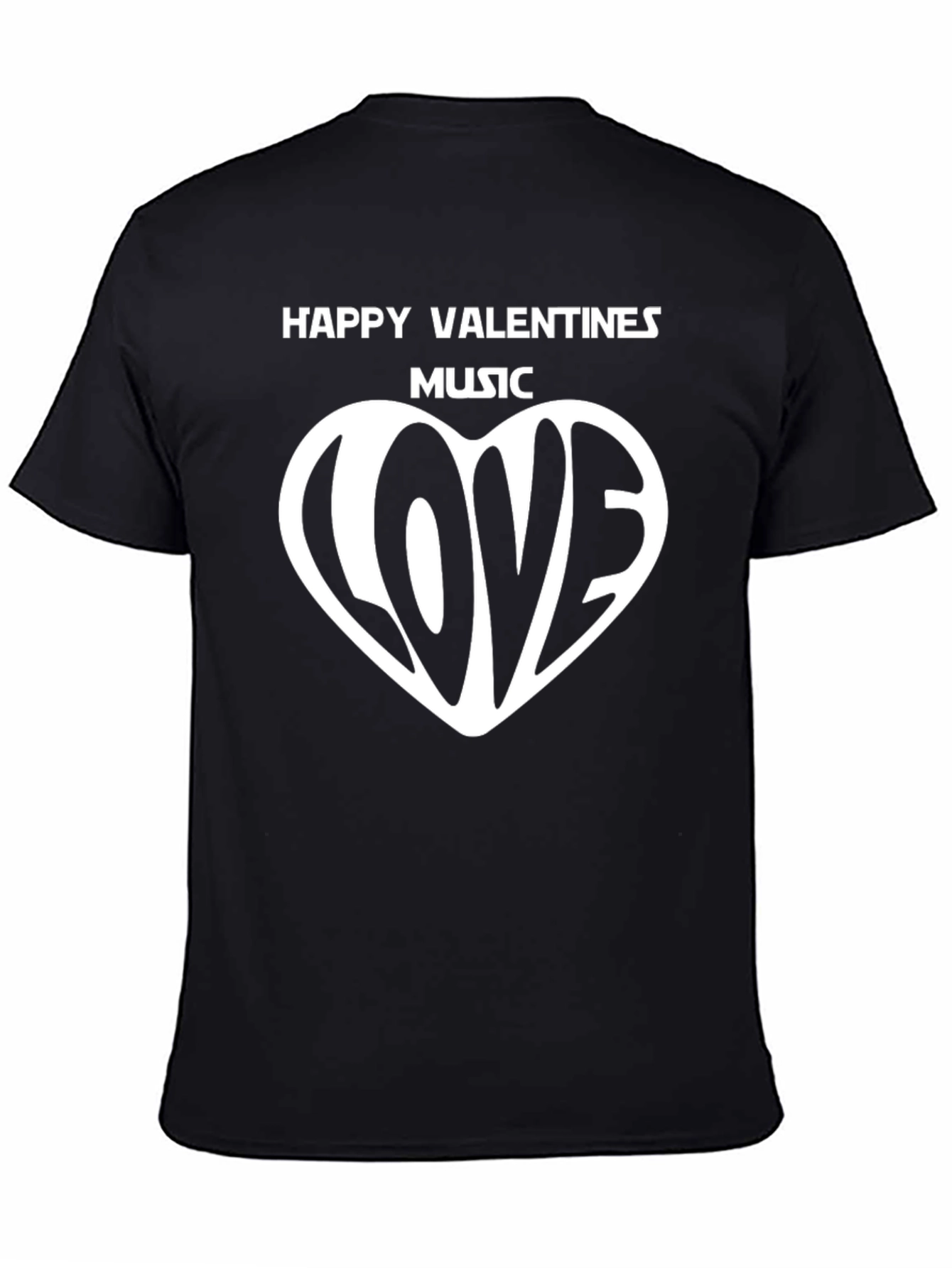 Valentines Music Love Heart Graphic T-Shirt