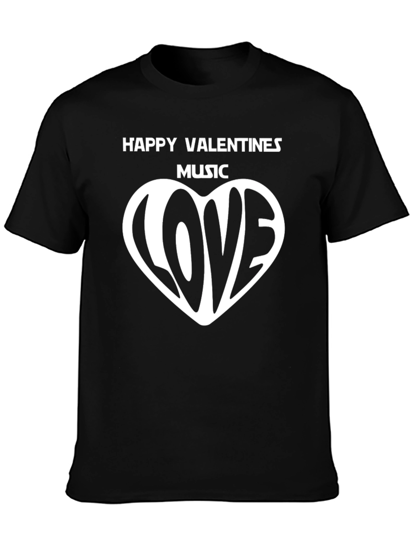 Valentines Music Love Heart Graphic T-Shirt