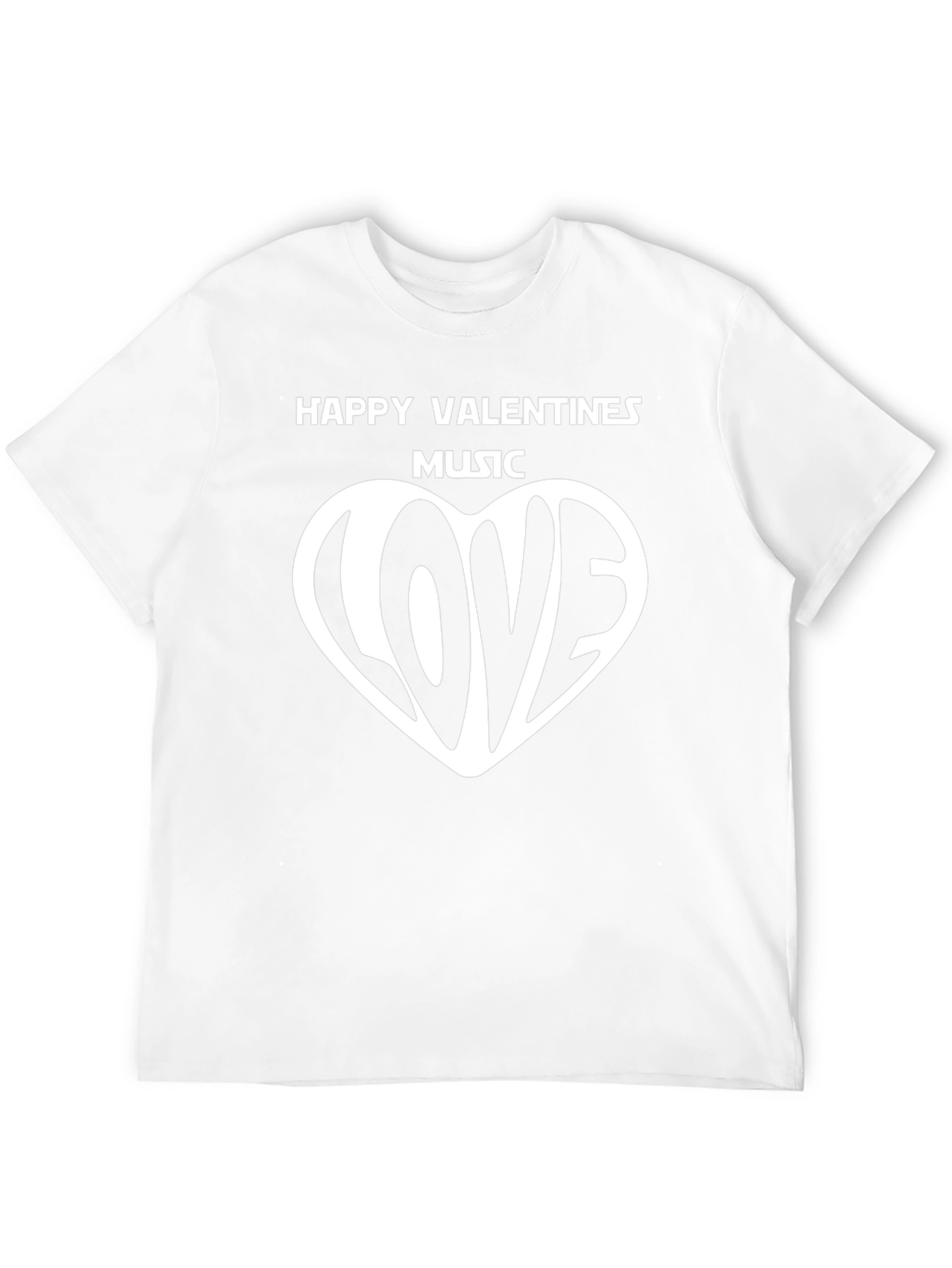 Valentines Music Love Heart Graphic T-Shirt