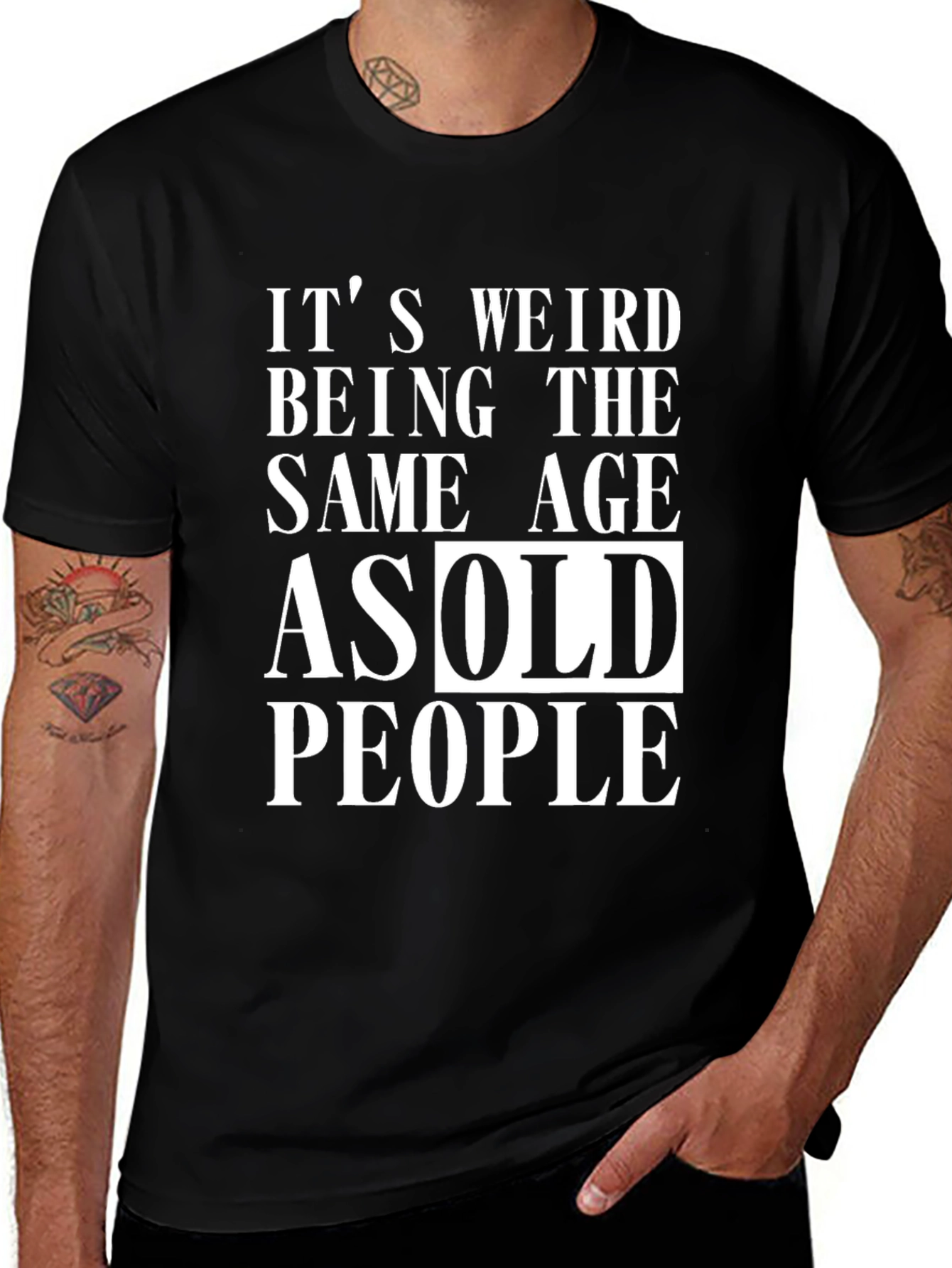 Funny Same Age As Old People Graphic Tee
