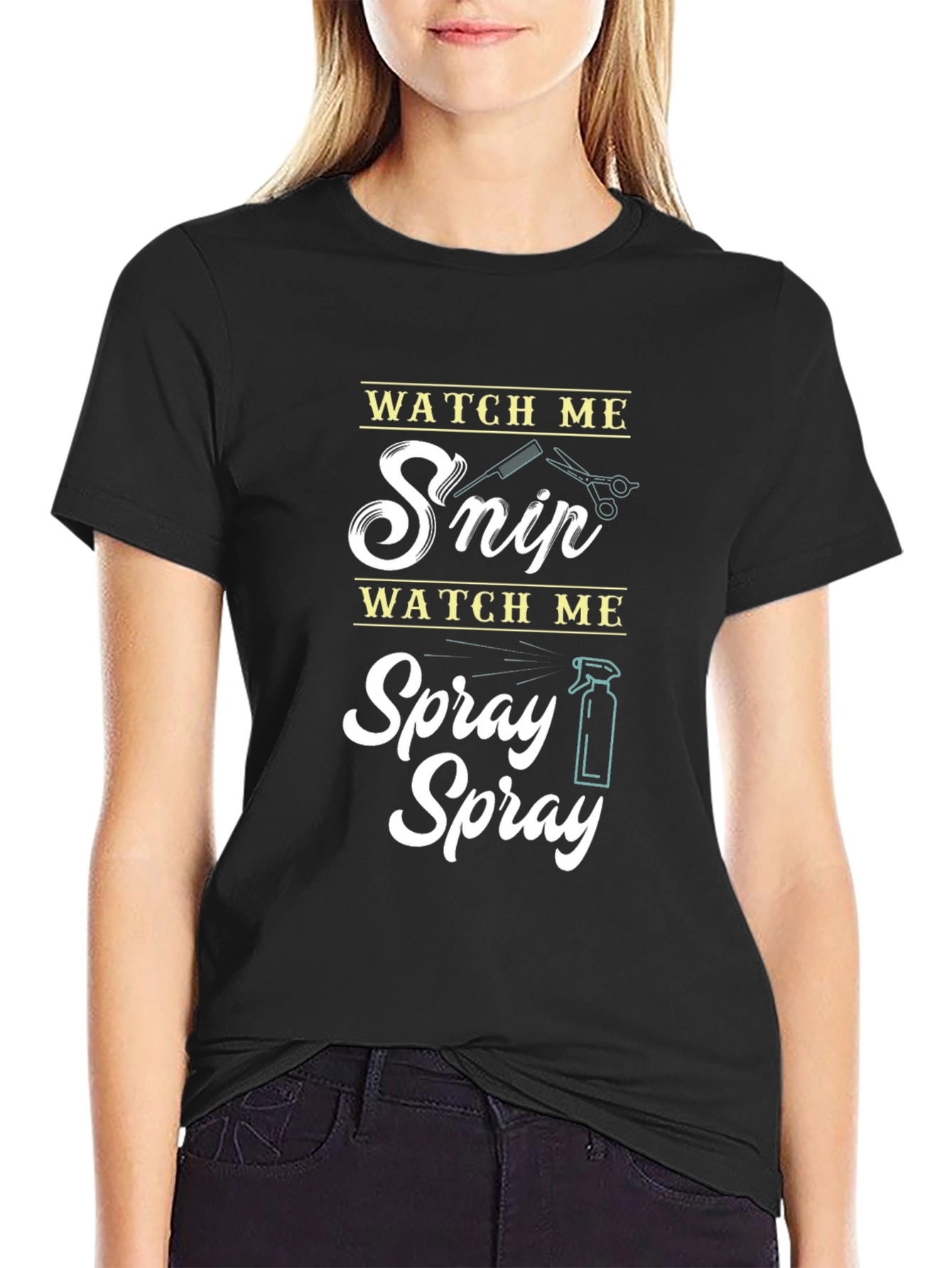 Watch Me Snip & Spray Black Graphic Tee