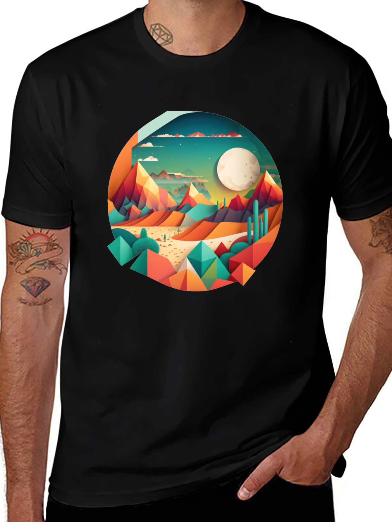 Geometric Desert Moon T-Shirt