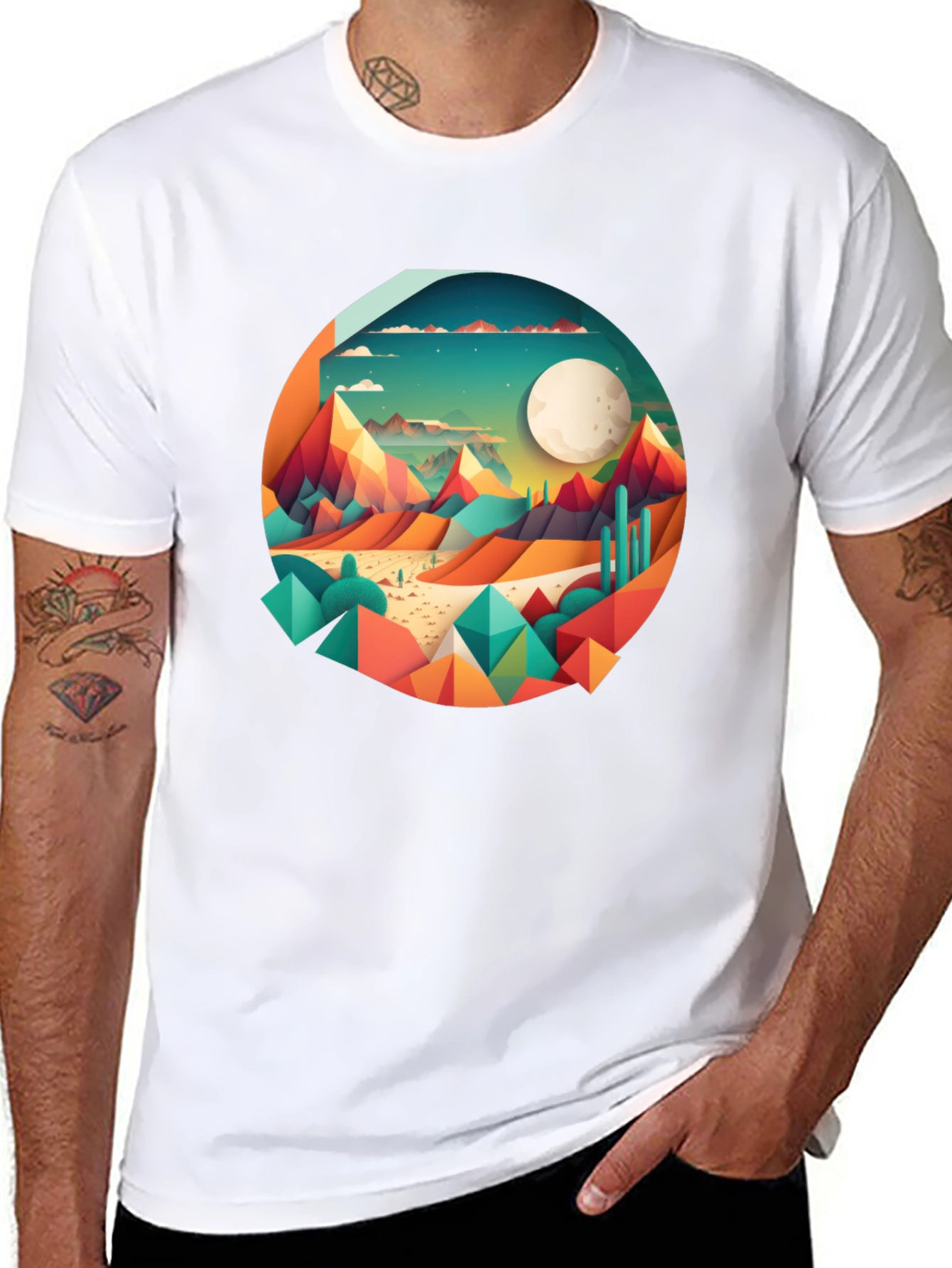 Geometric Desert Moon T-Shirt