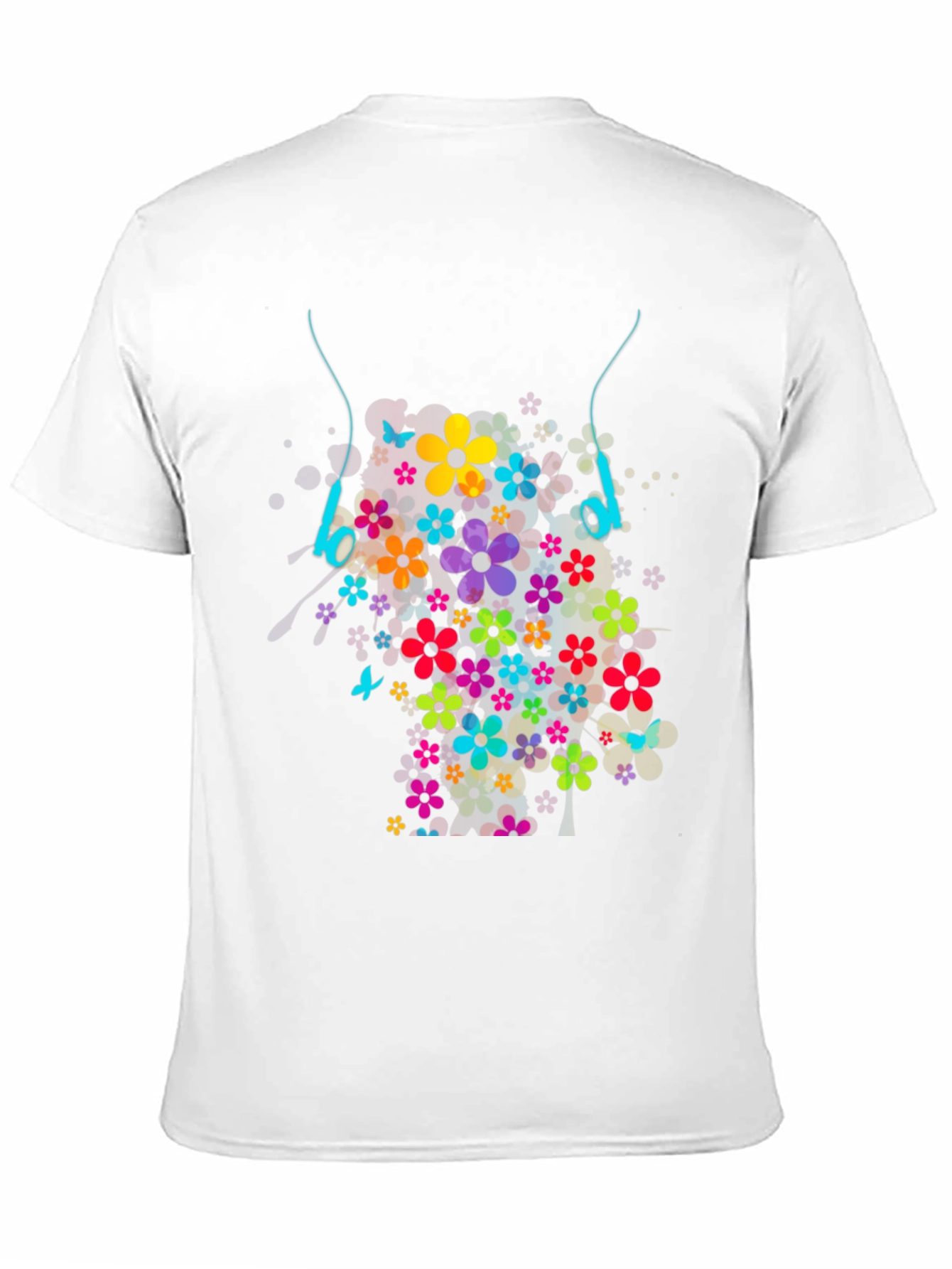 Floral Headphones Graphic T-Shirt