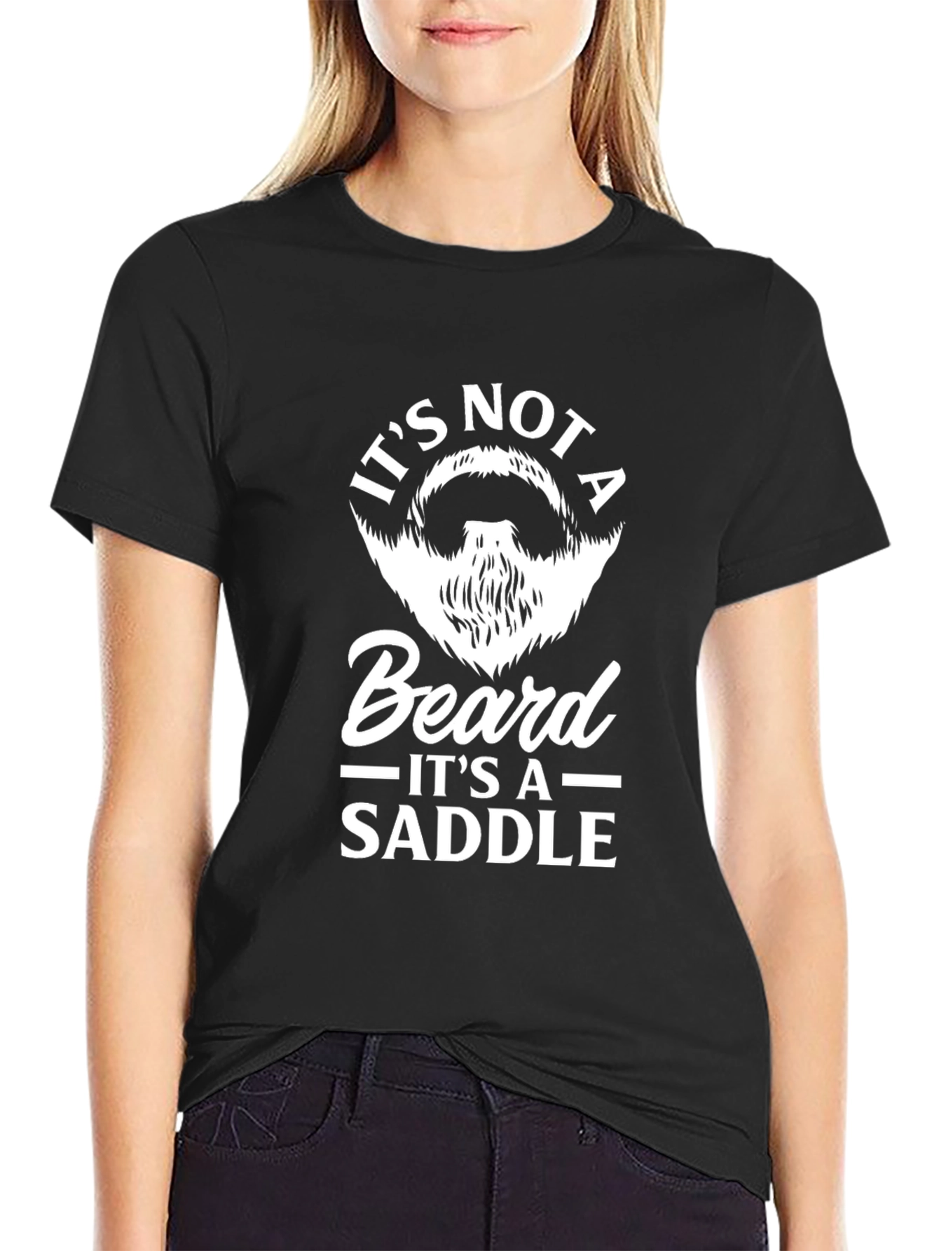 Funny Beard Saddle Graphic Tee