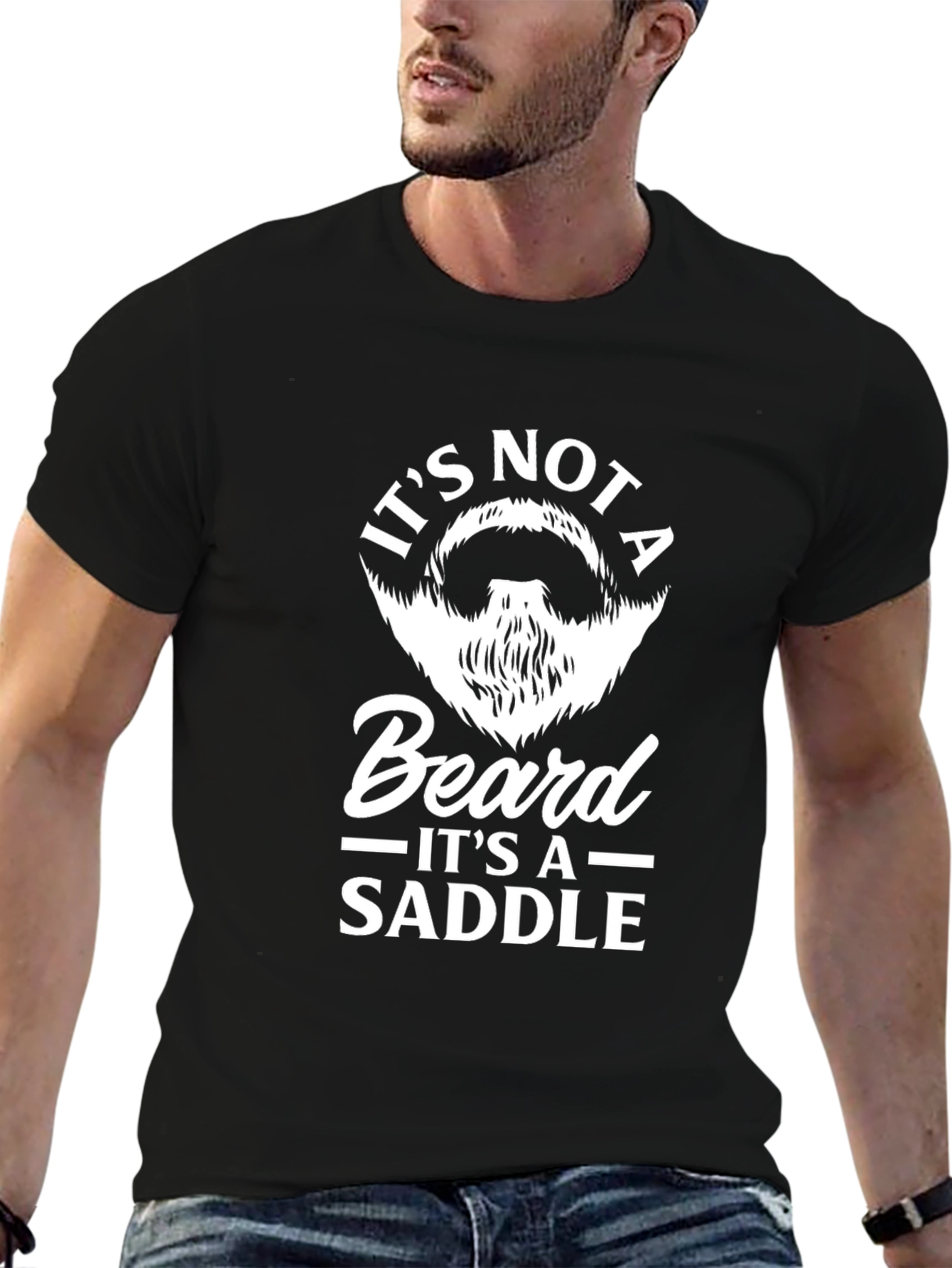 Funny Beard Saddle Graphic Tee