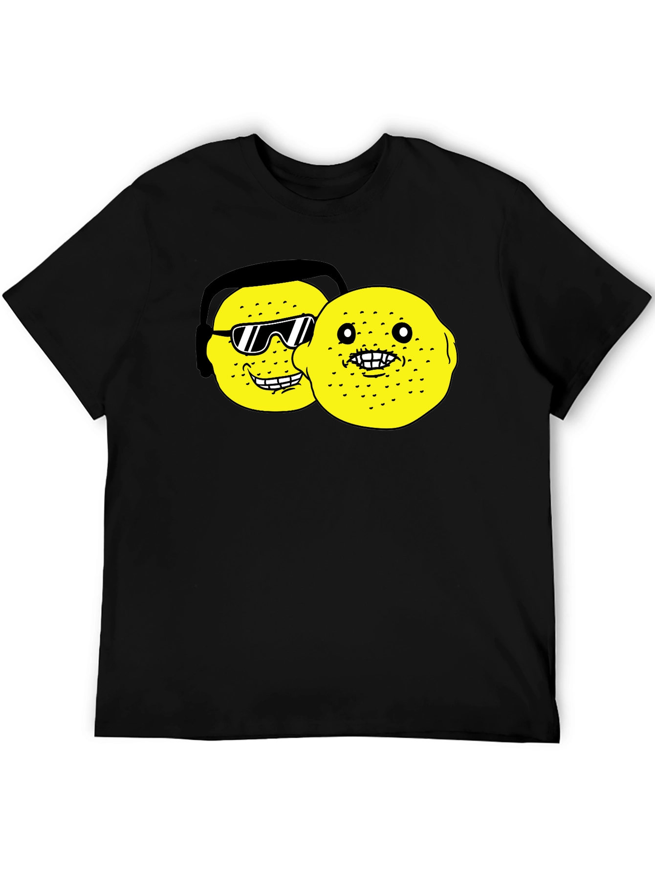 Lemon Character Graphic Black T-Shirt