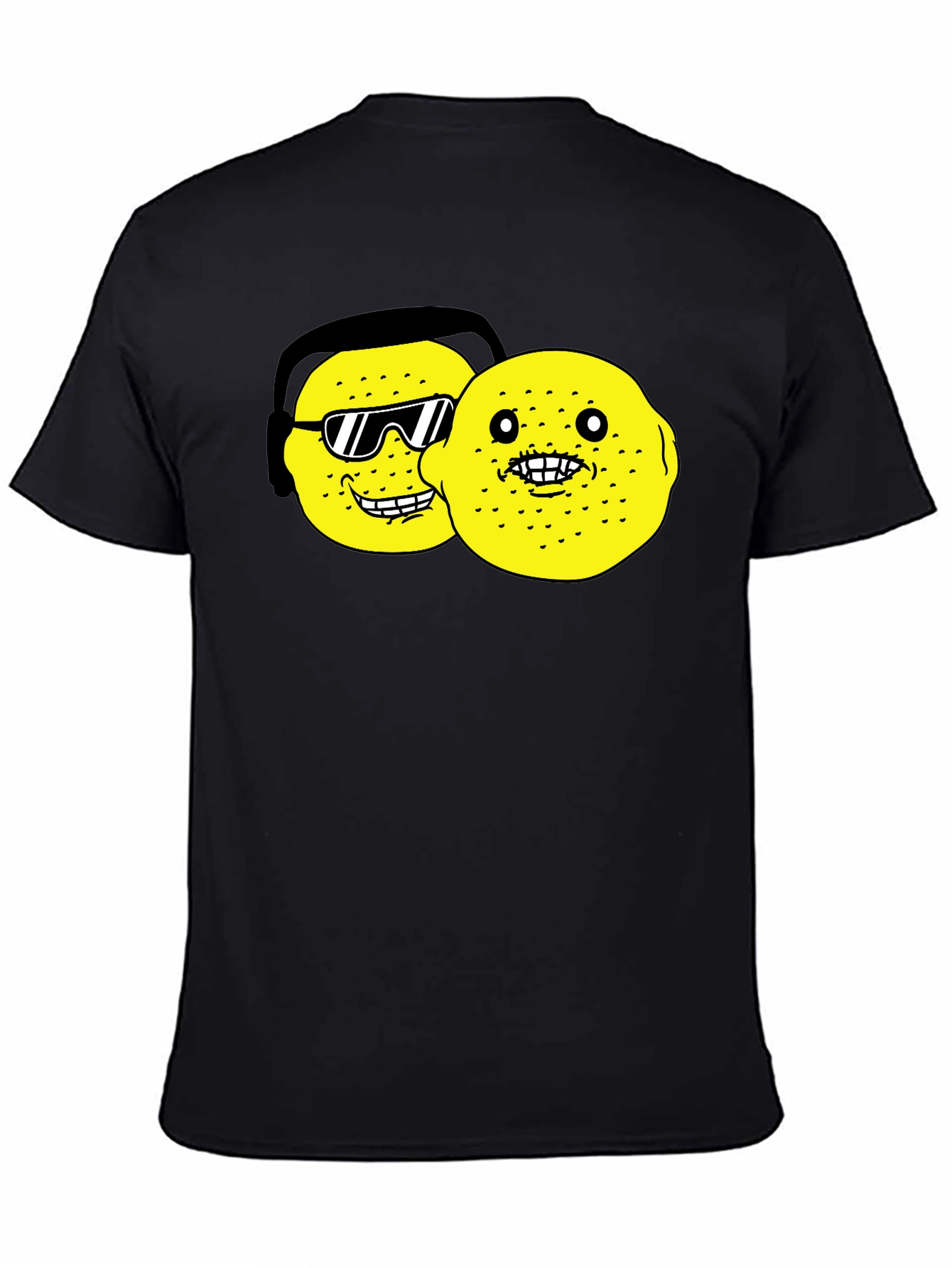 Lemon Character Graphic Black T-Shirt