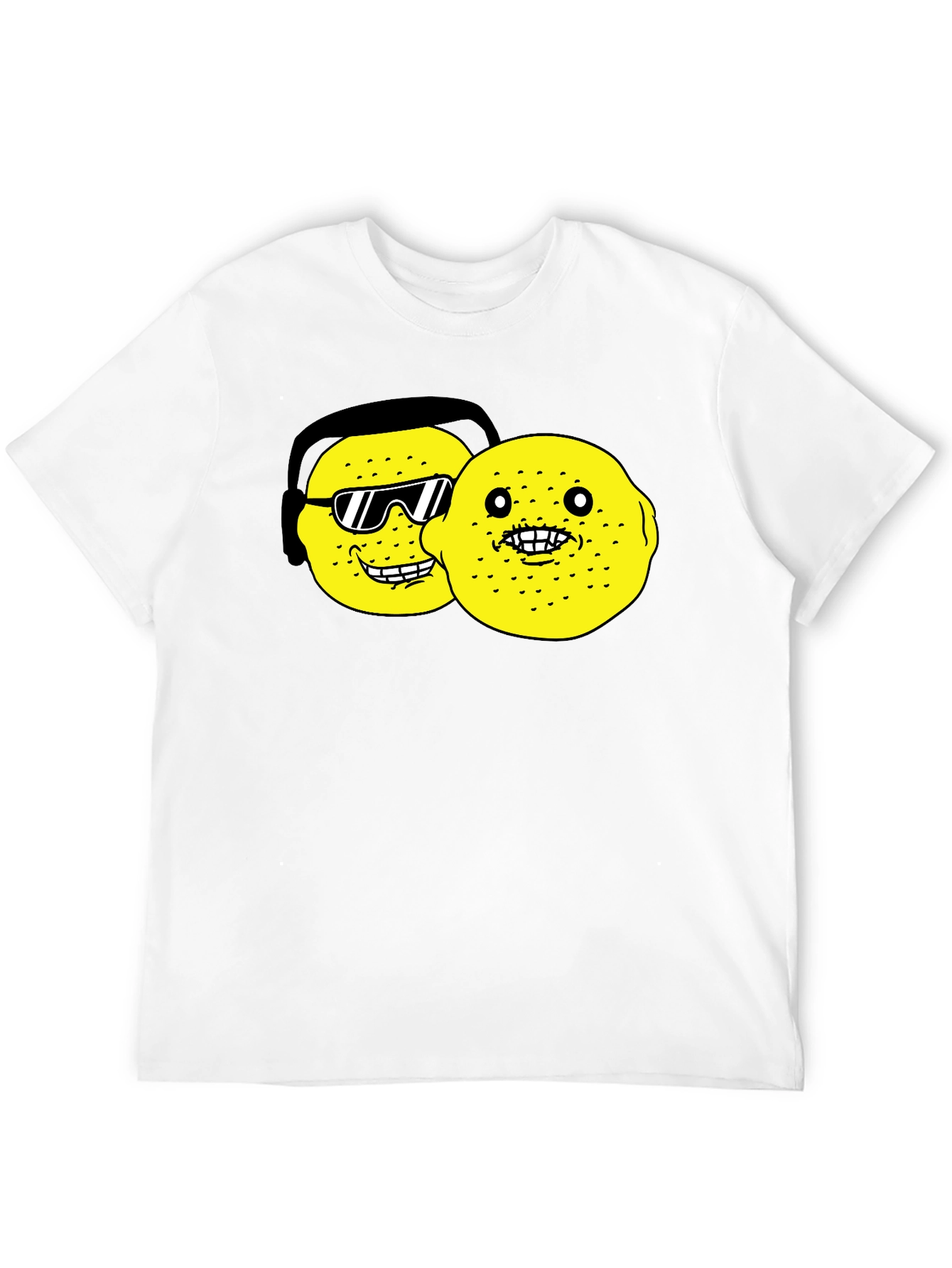 Lemon Character Graphic Black T-Shirt