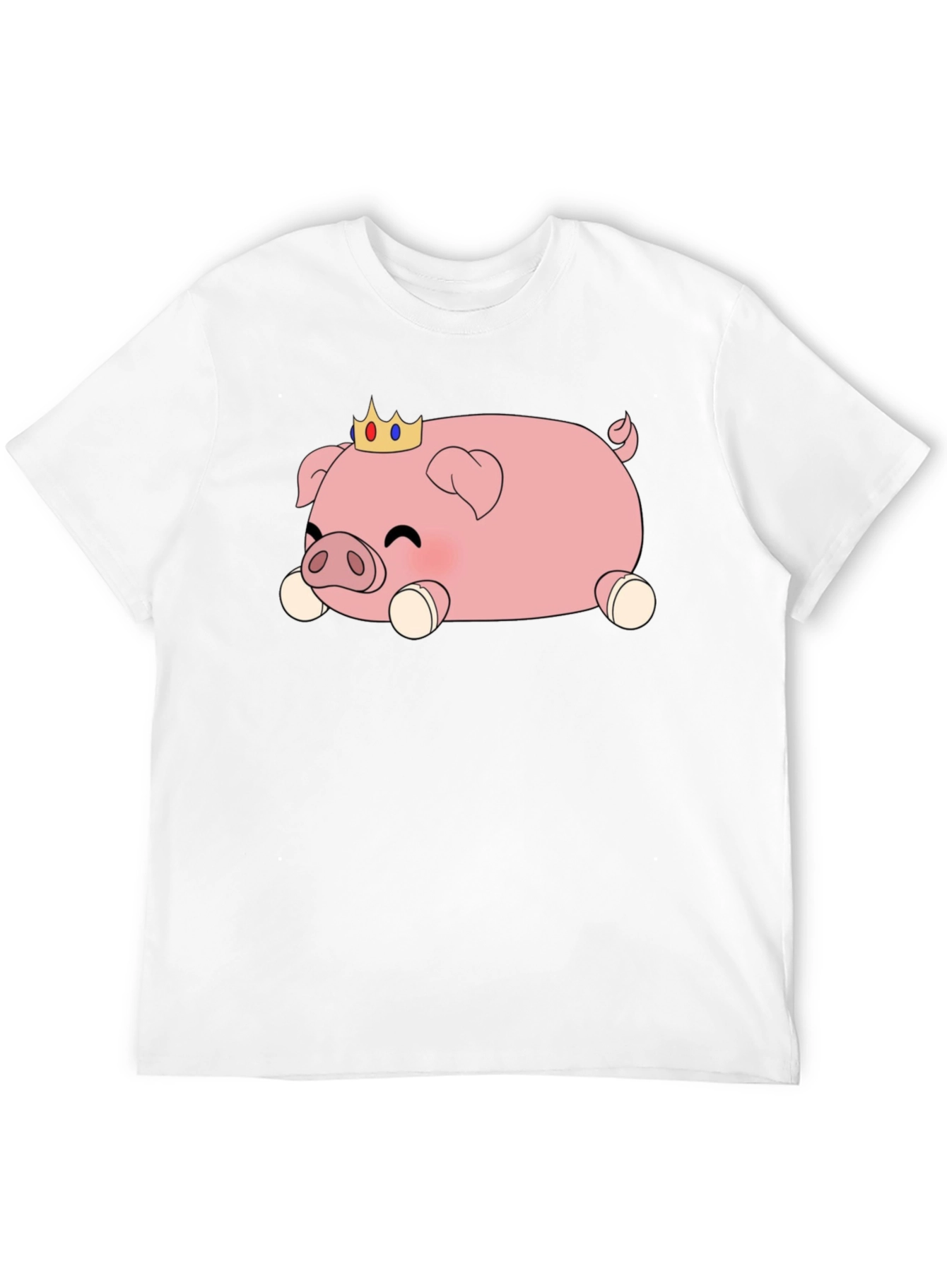 Cute Pig Crown T-Shirt - Black