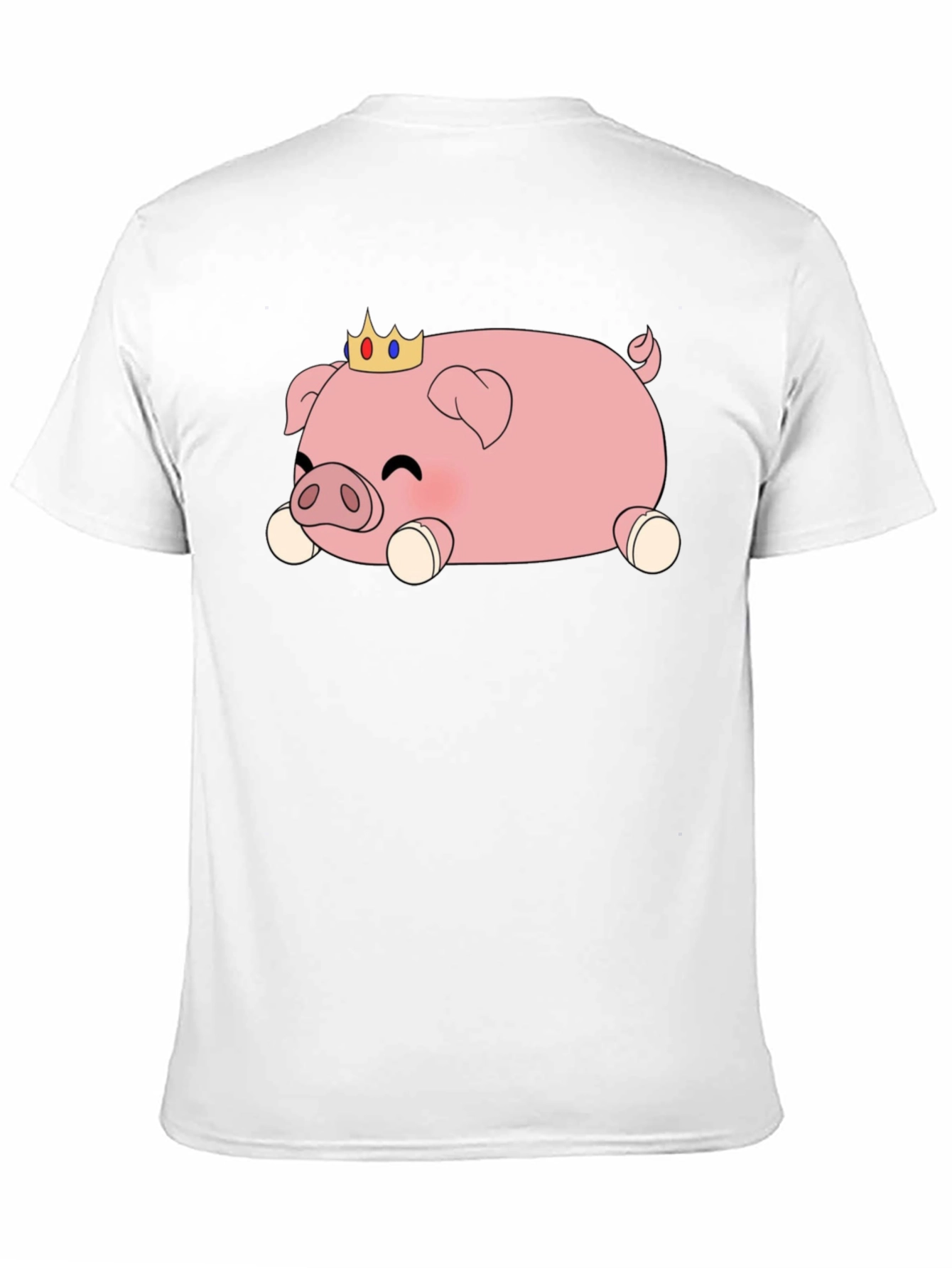 Cute Pig Crown T-Shirt - Black