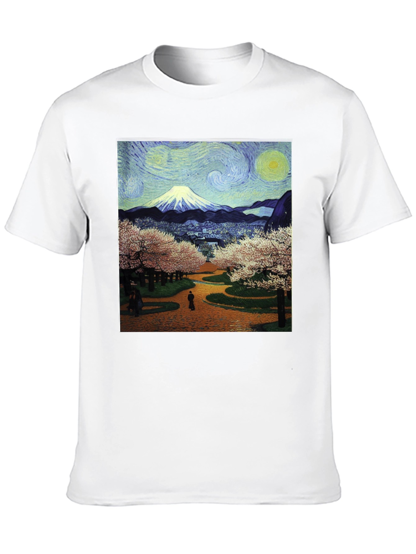 Starry Night Fuji T-Shirt - Artistic Japanese Landscape Tee