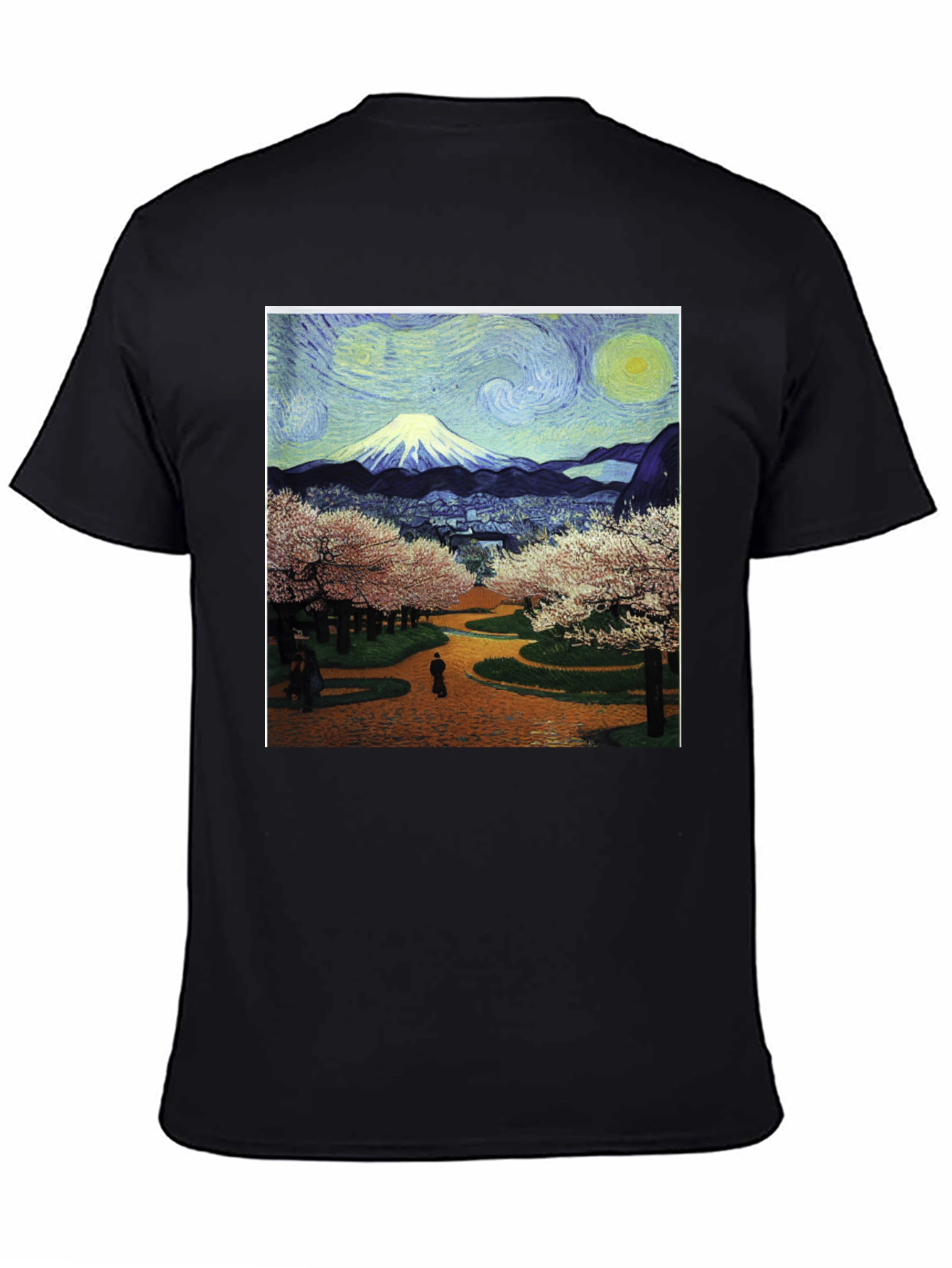 Starry Night Fuji T-Shirt - Artistic Japanese Landscape Tee