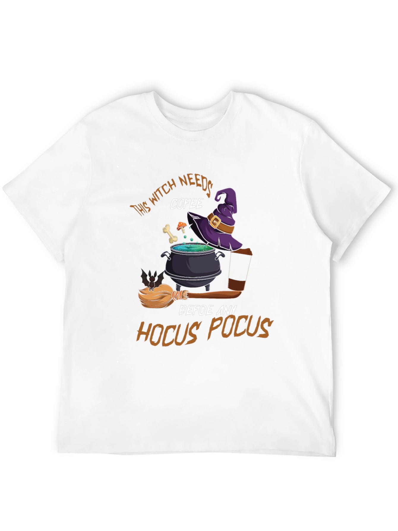 Witch Needs Coffee Halloween T-Shirt