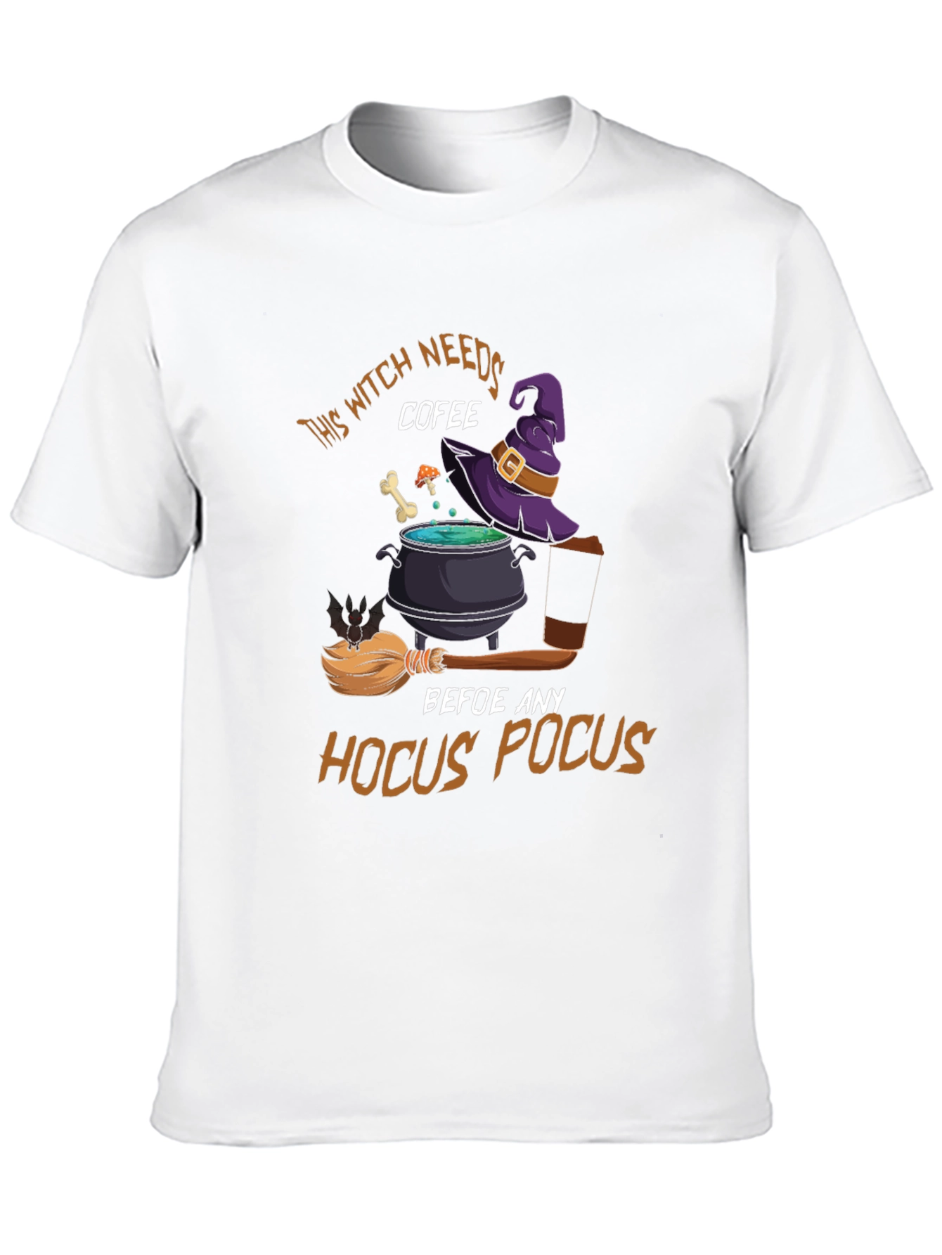 Witch Needs Coffee Halloween T-Shirt