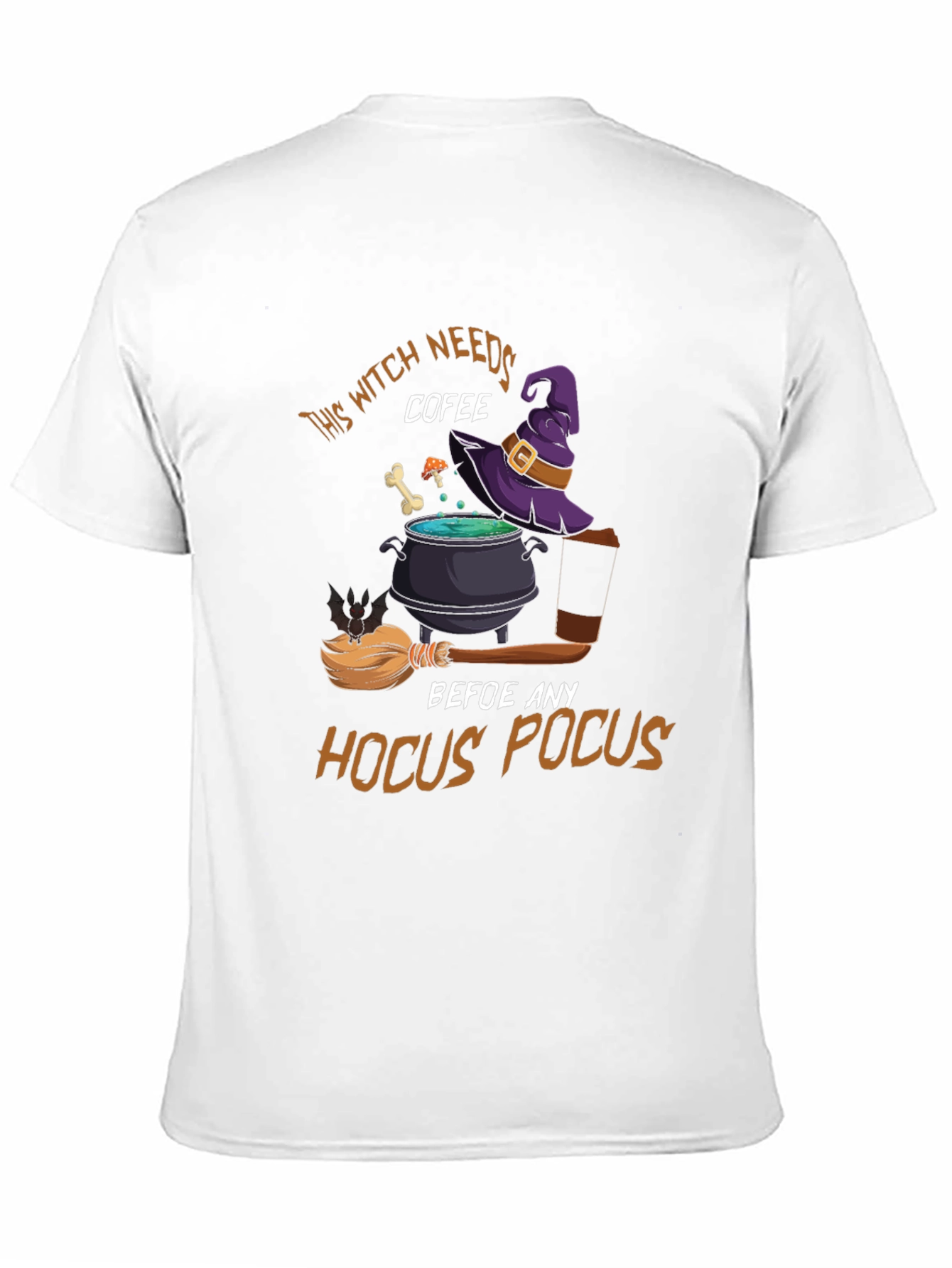 Witch Needs Coffee Halloween T-Shirt