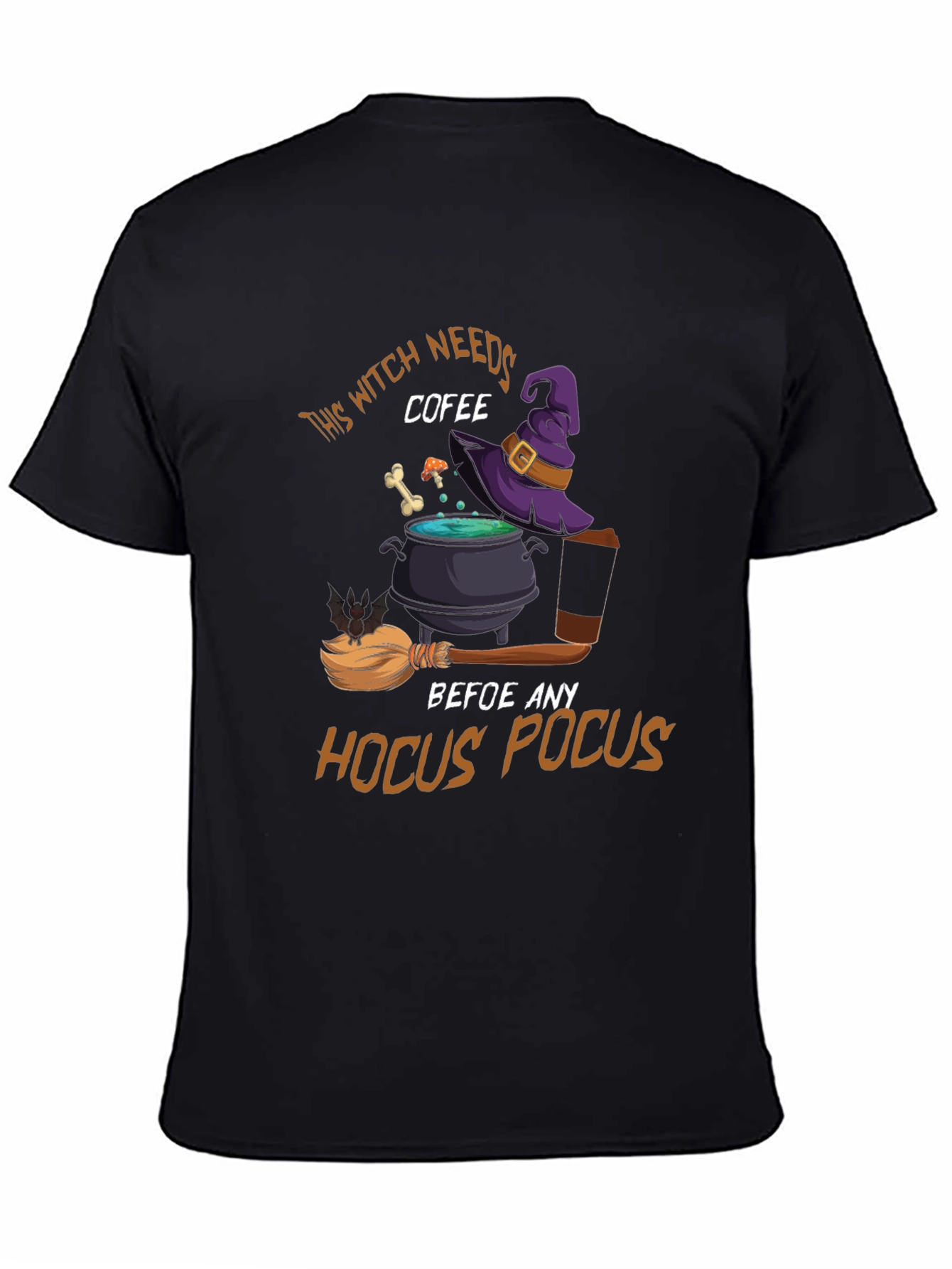 Witch Needs Coffee Halloween T-Shirt