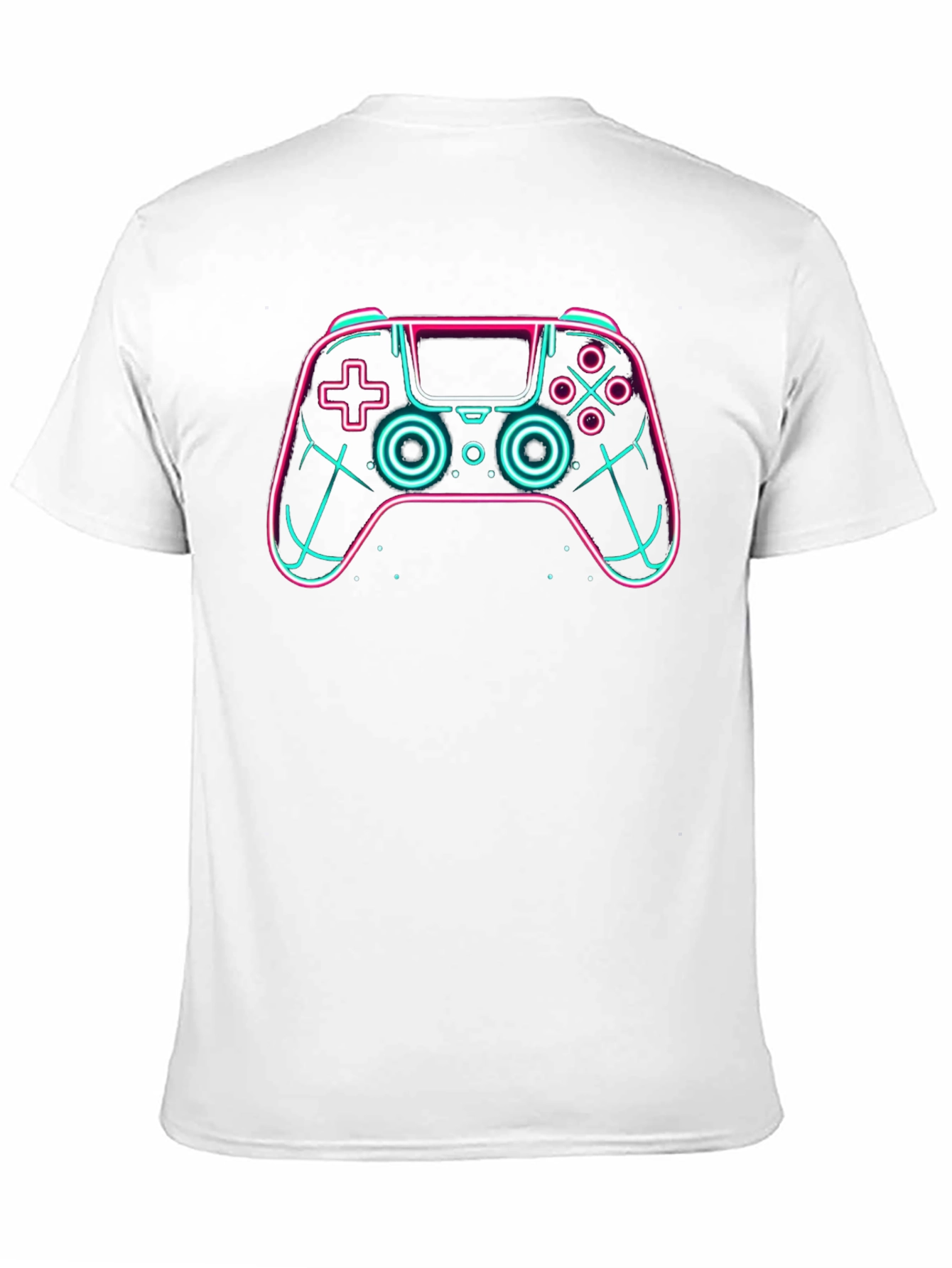 Neon Gaming Controller Graphic Tee - Black