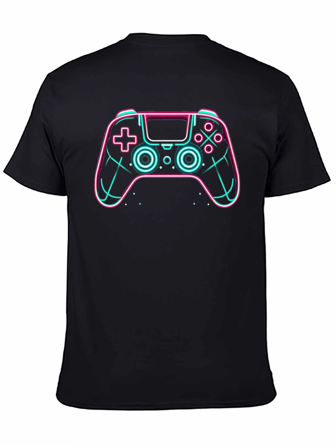 Neon Gaming Controller Graphic Tee - Black