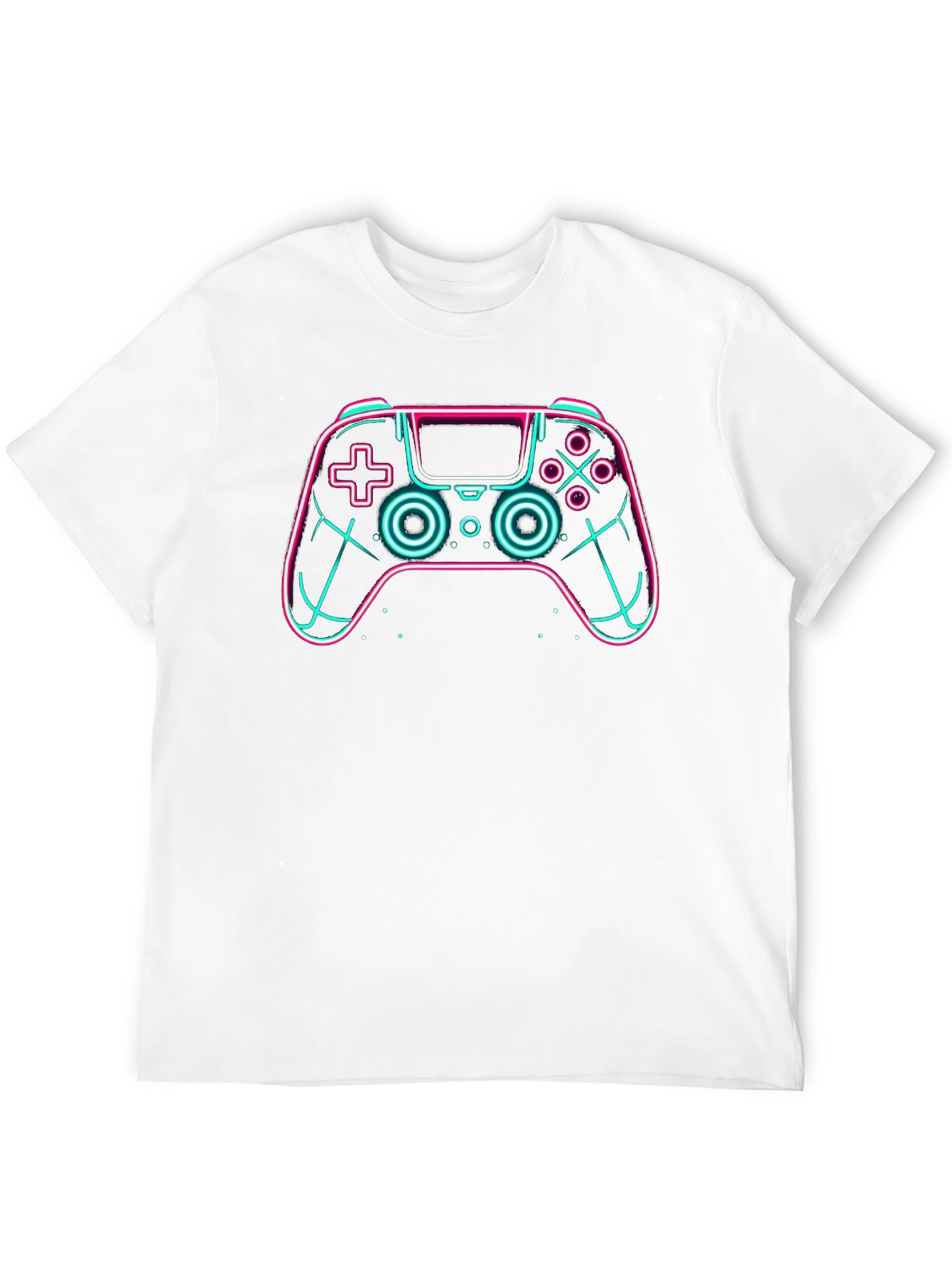 Neon Gaming Controller Graphic Tee - Black