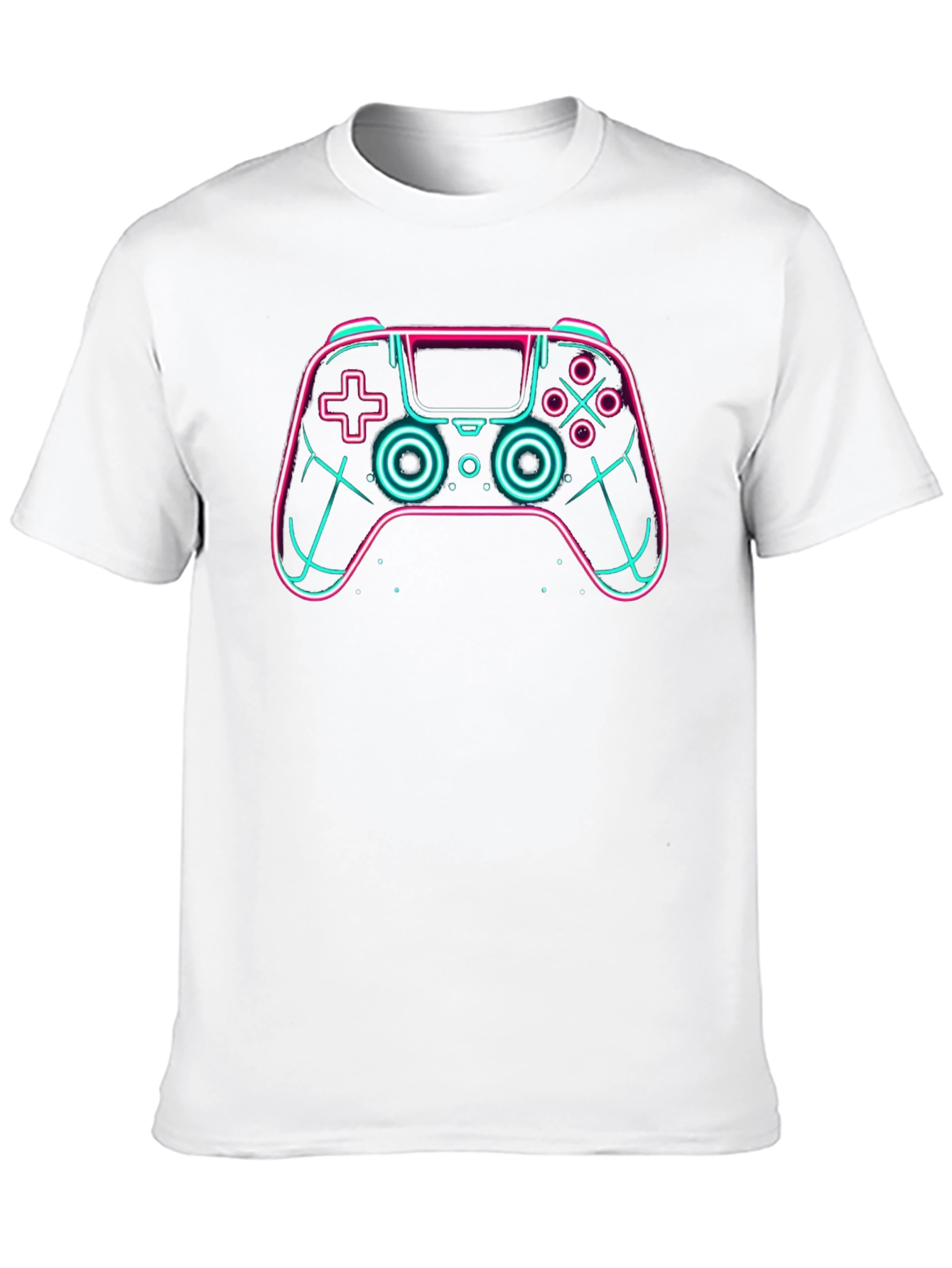 Neon Gaming Controller Graphic Tee - Black