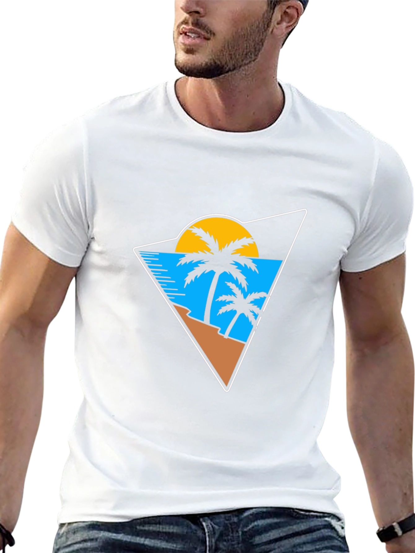 Tropical Beach Graphic T-Shirt