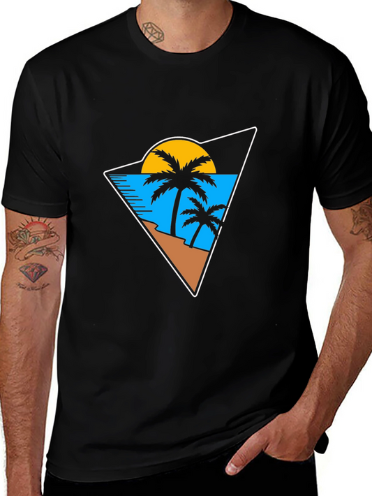 Tropical Beach Graphic T-Shirt